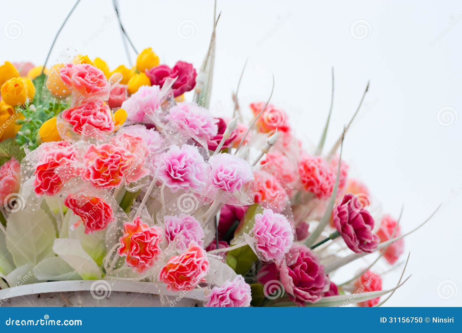 Hanging Artificial Flowers Pots Stock Photo Image of gardening, bloom