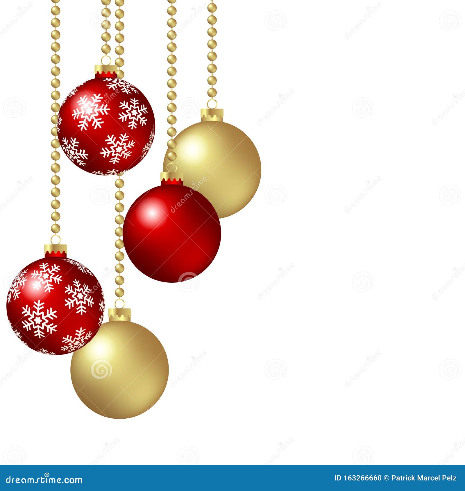 Hanging Christmas Baubles Concept Stock Vector - Illustration of ...
