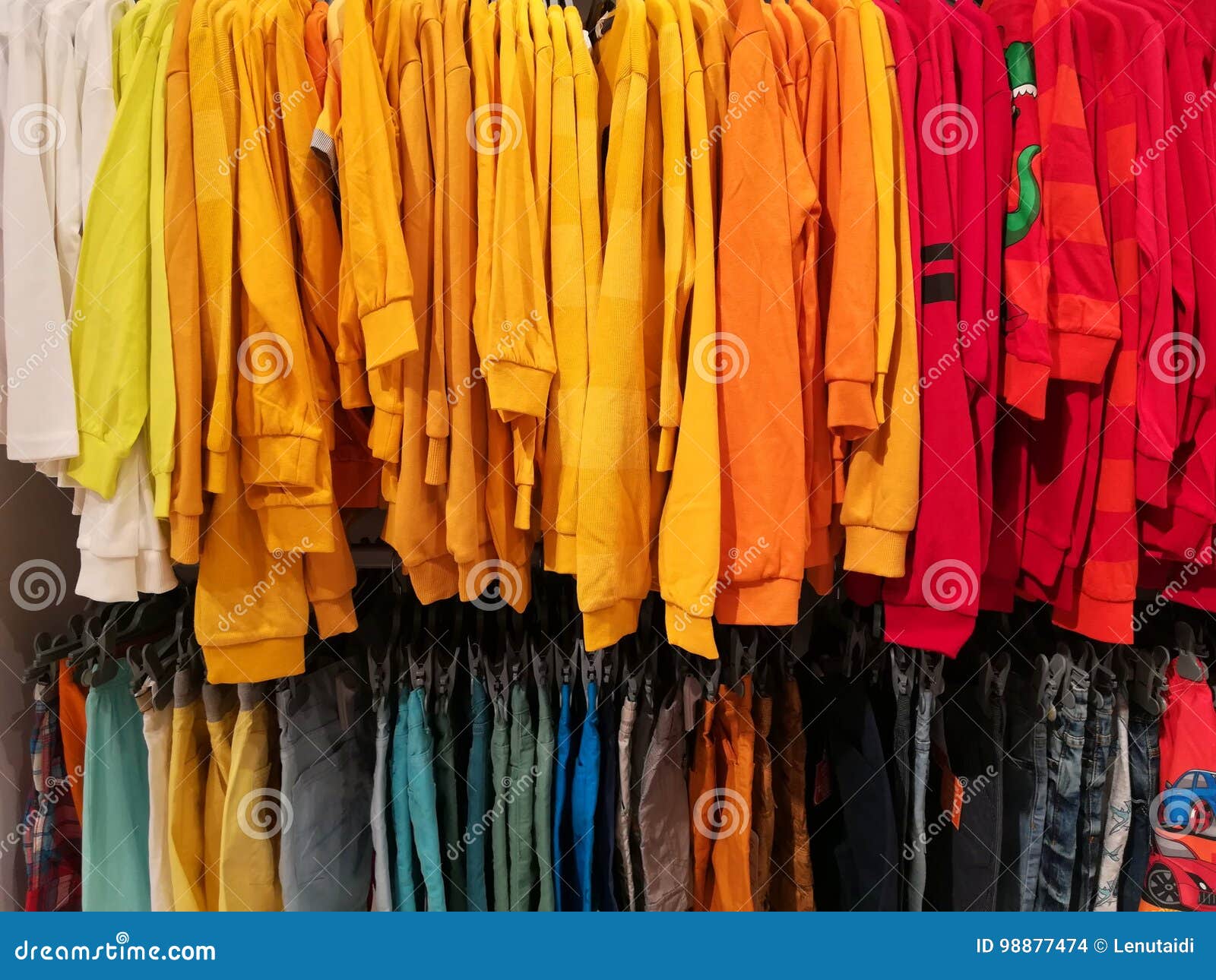 Hanging clothes editorial stock image. Image of choice - 98877474