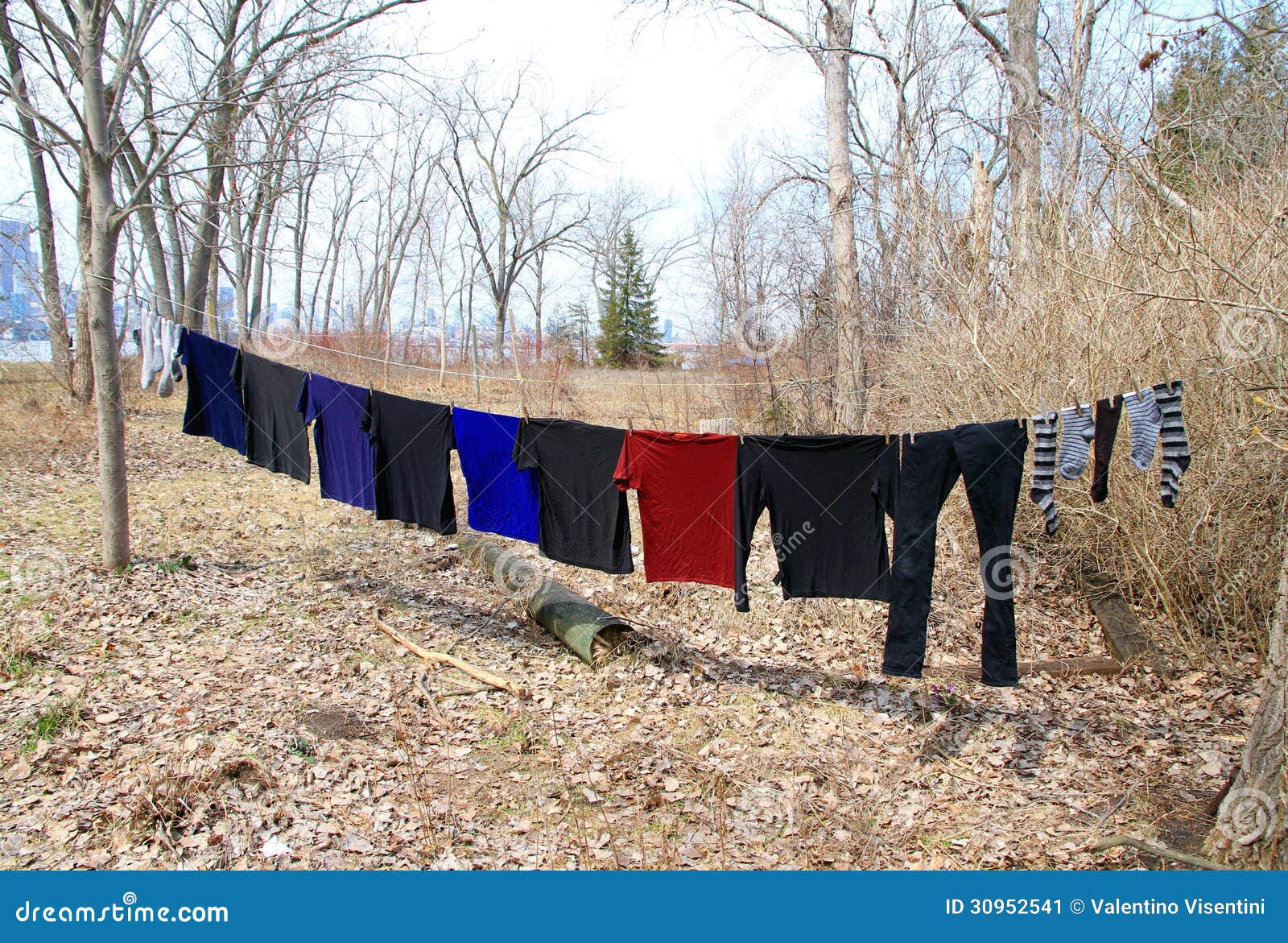 Hanging Clothes stock image. Image of outside, line, outdoor 30952541