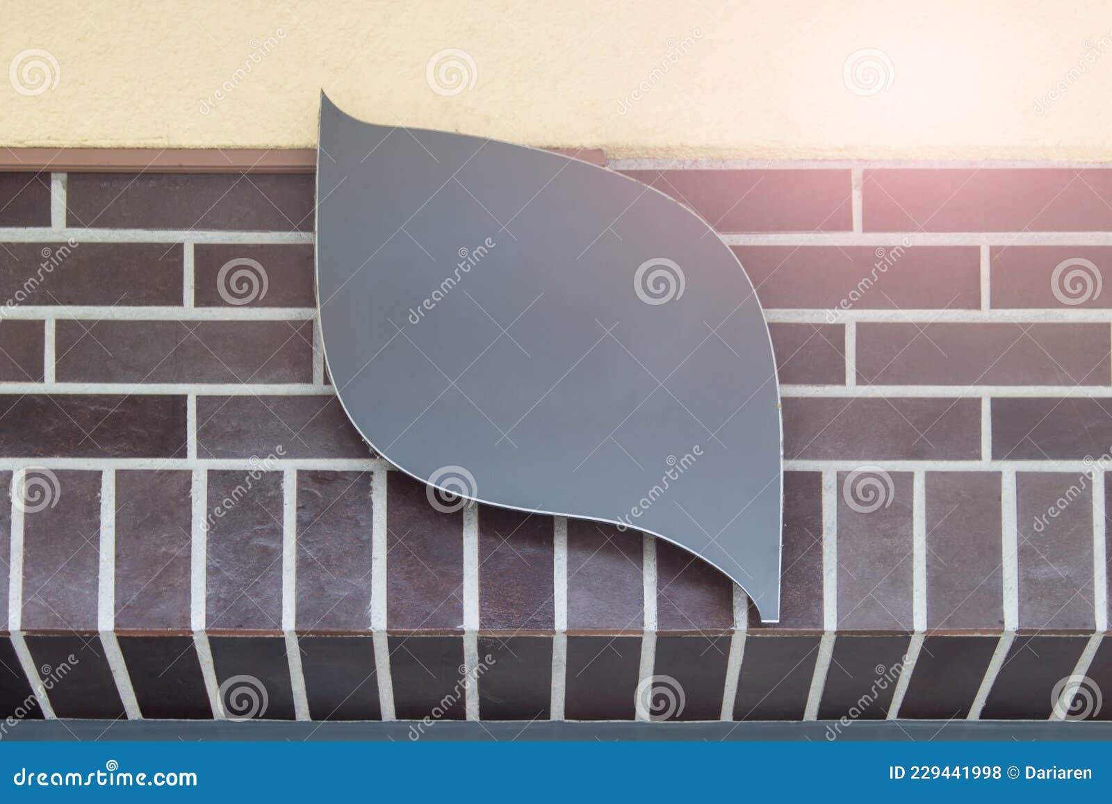Hanging Curved Banner on Brick Wall Stock Photo Image of modern
