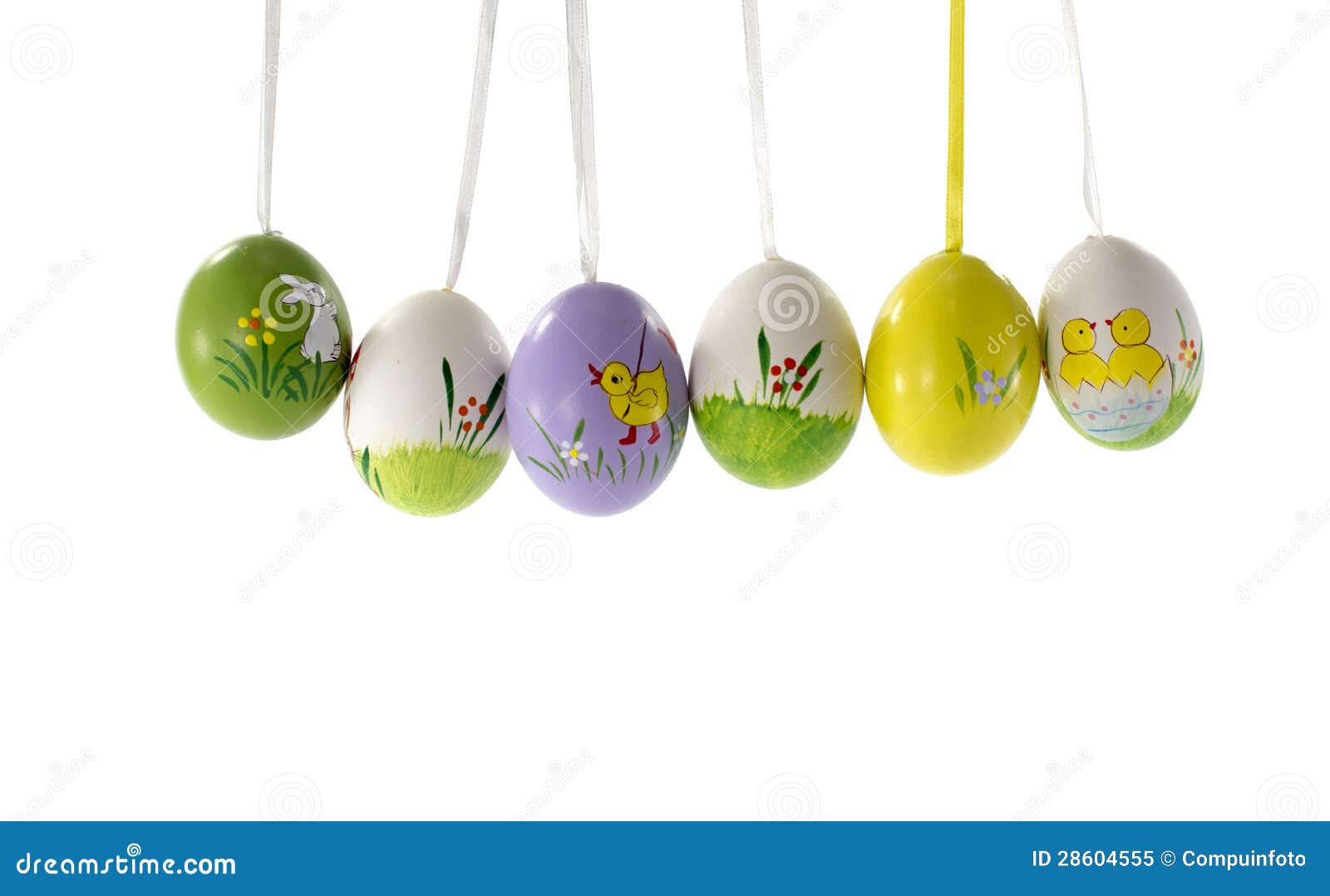 Hanging easter eggs stock image. Image of eggs, pink 28604555