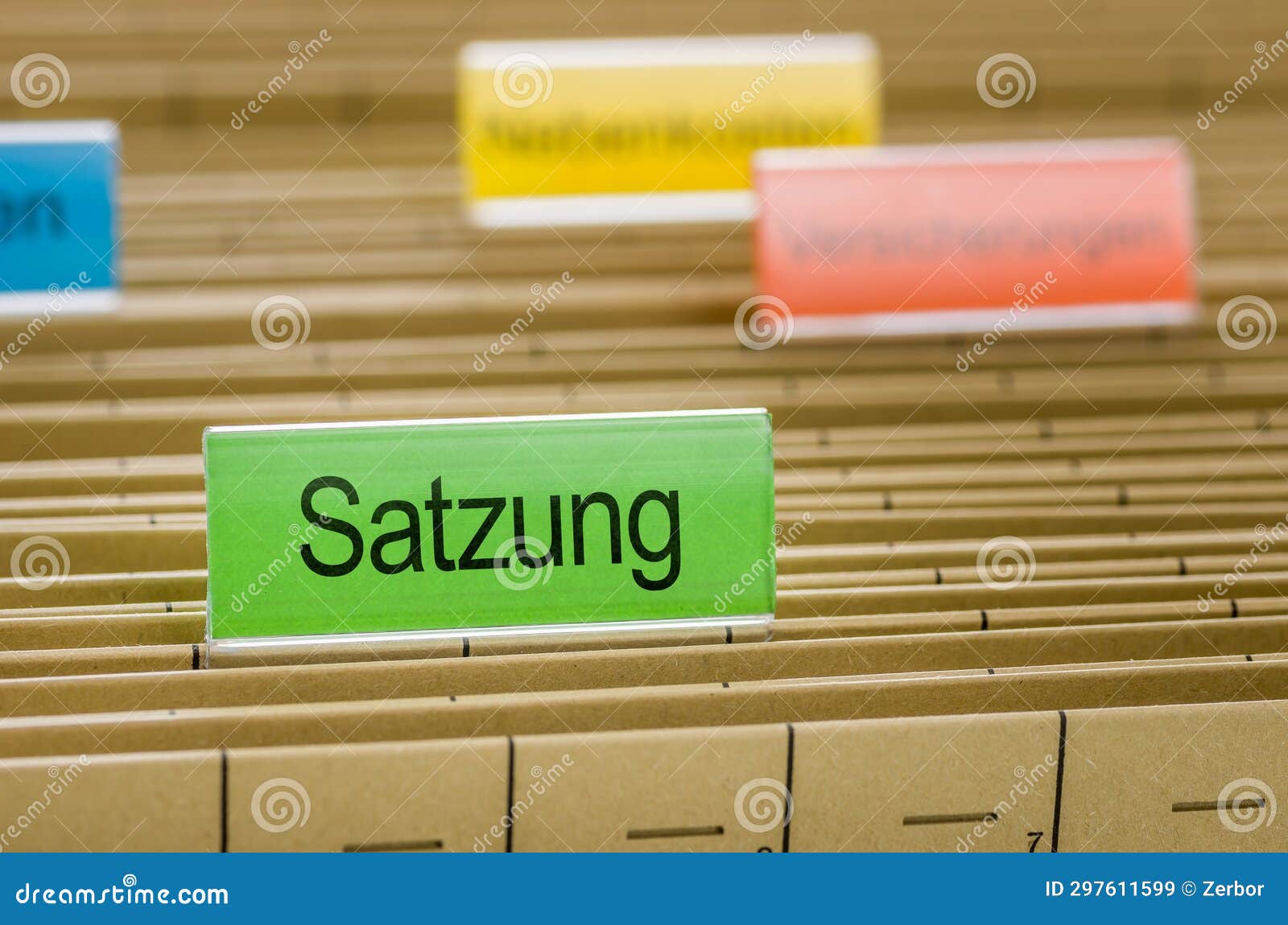 Hanging File Folder Labeled with Ordinance in German Stock Image Image of index, file 297611599