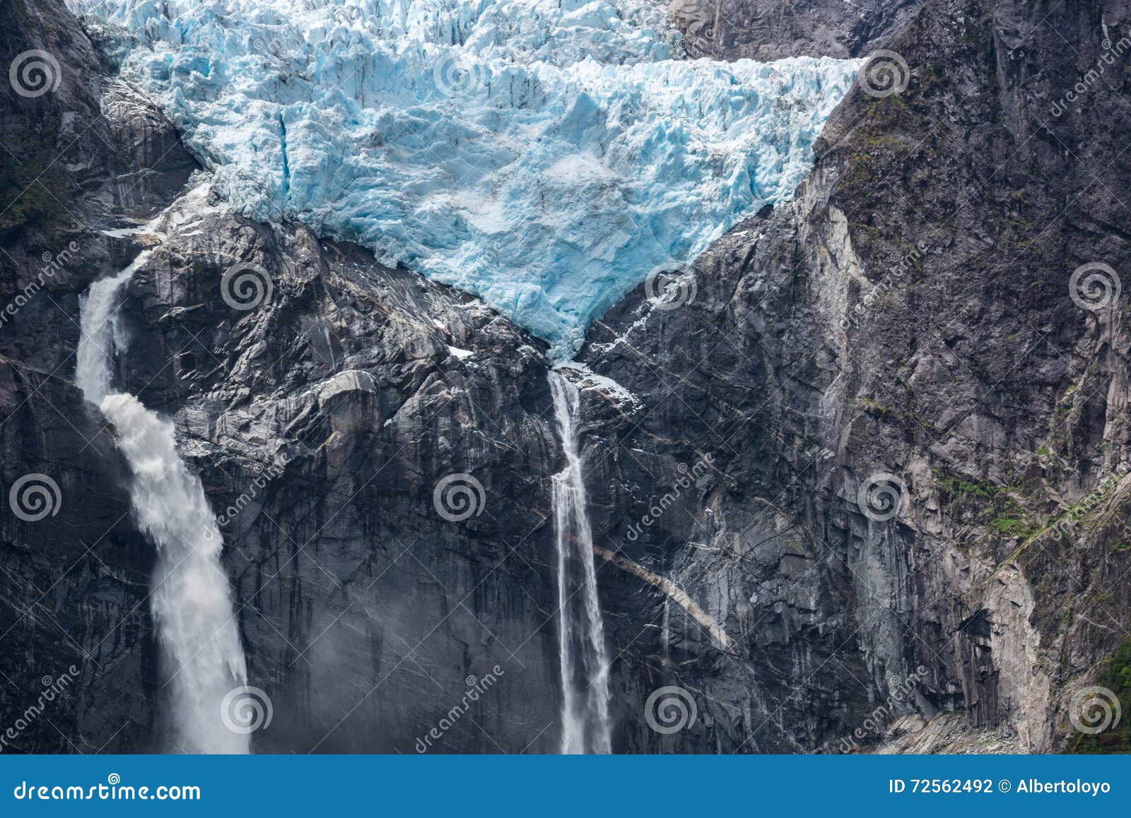 hanging glacier of queulat national park, chile
