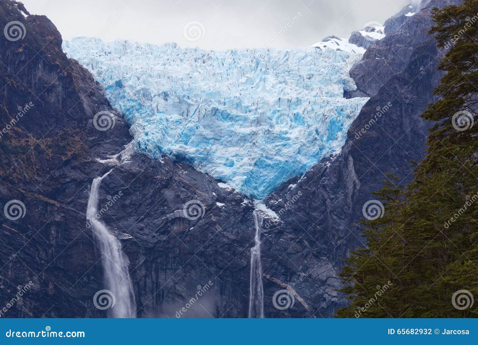 hanging glacier, queulat national park, chile