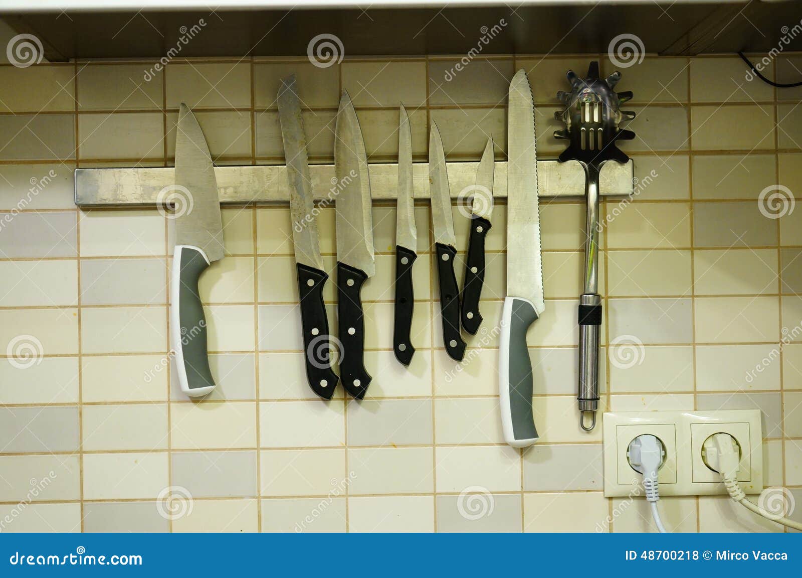 Hanging knives stock photo. Image of knives, wall, tools 48700218