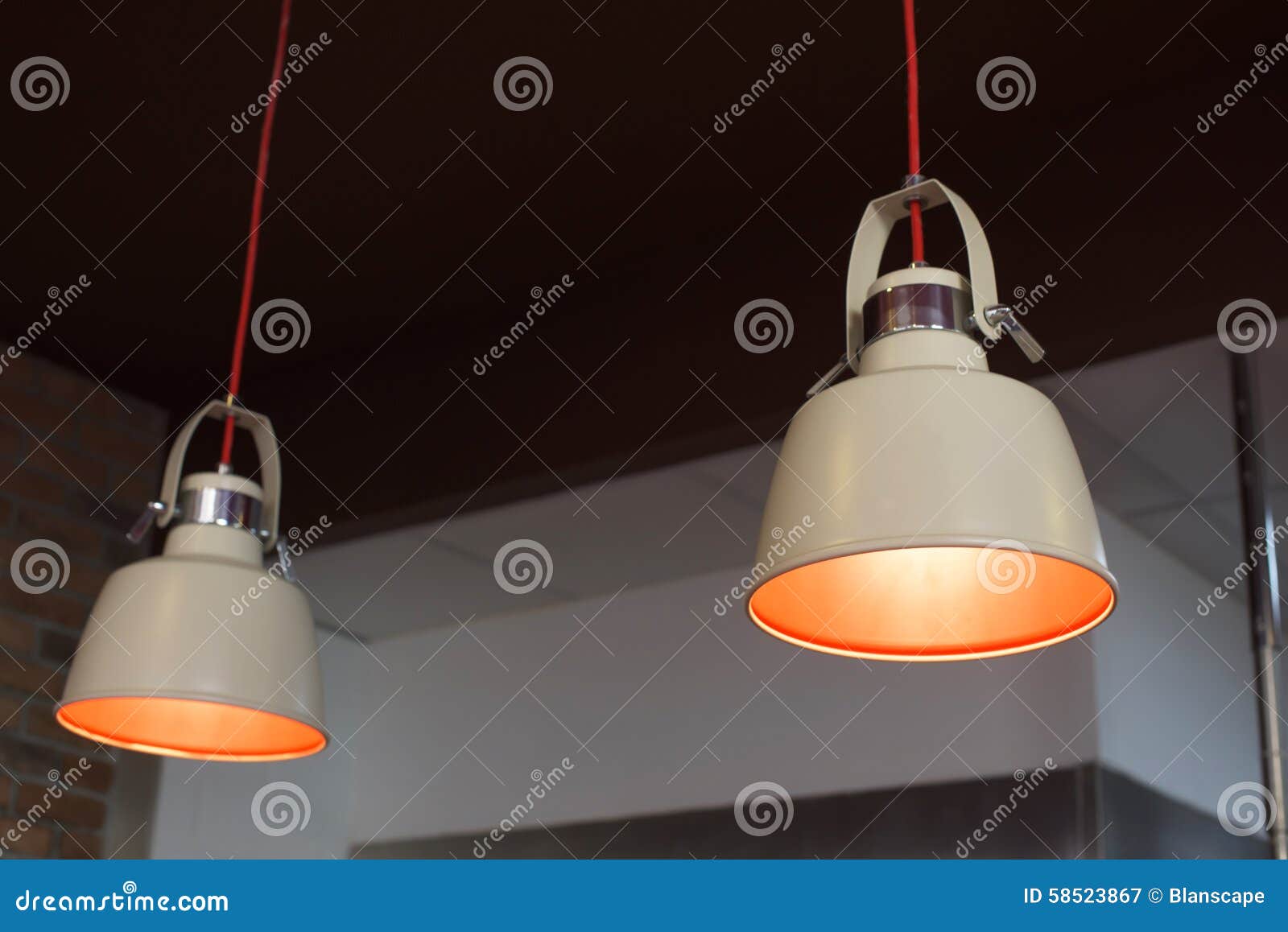 Hanging Lamps Interior for Restaurant Stock Image Image of background