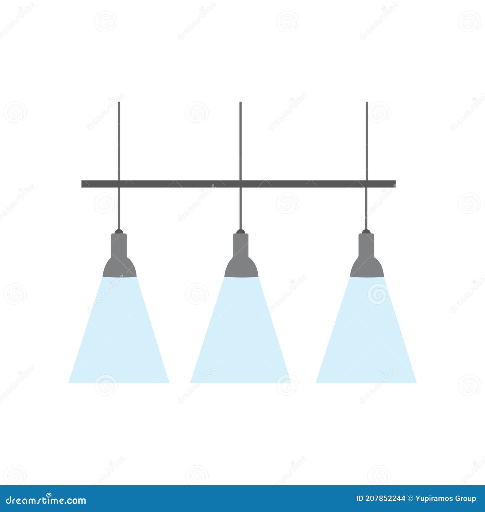 Hanging Lamps Light Decoration Cartoon Flat Isolated Style Stock Vector ...