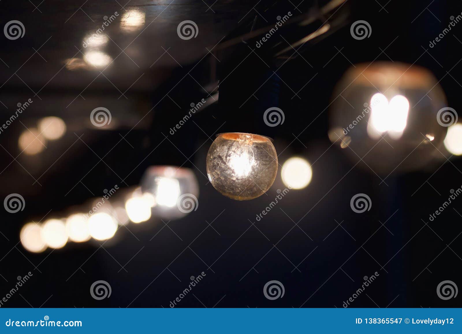 Hanging light bulb indoor stock image. Image of lightbulb 138365547