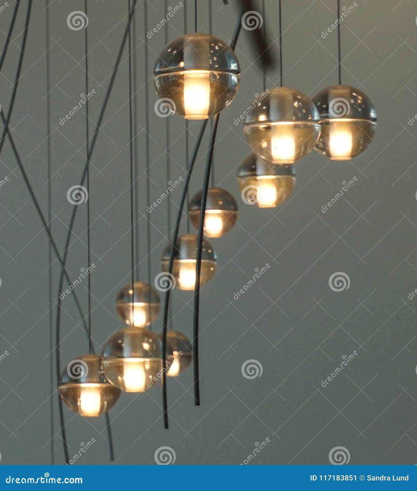 Hanging Modern Light Arrangement Stock Image Image Of Lighting