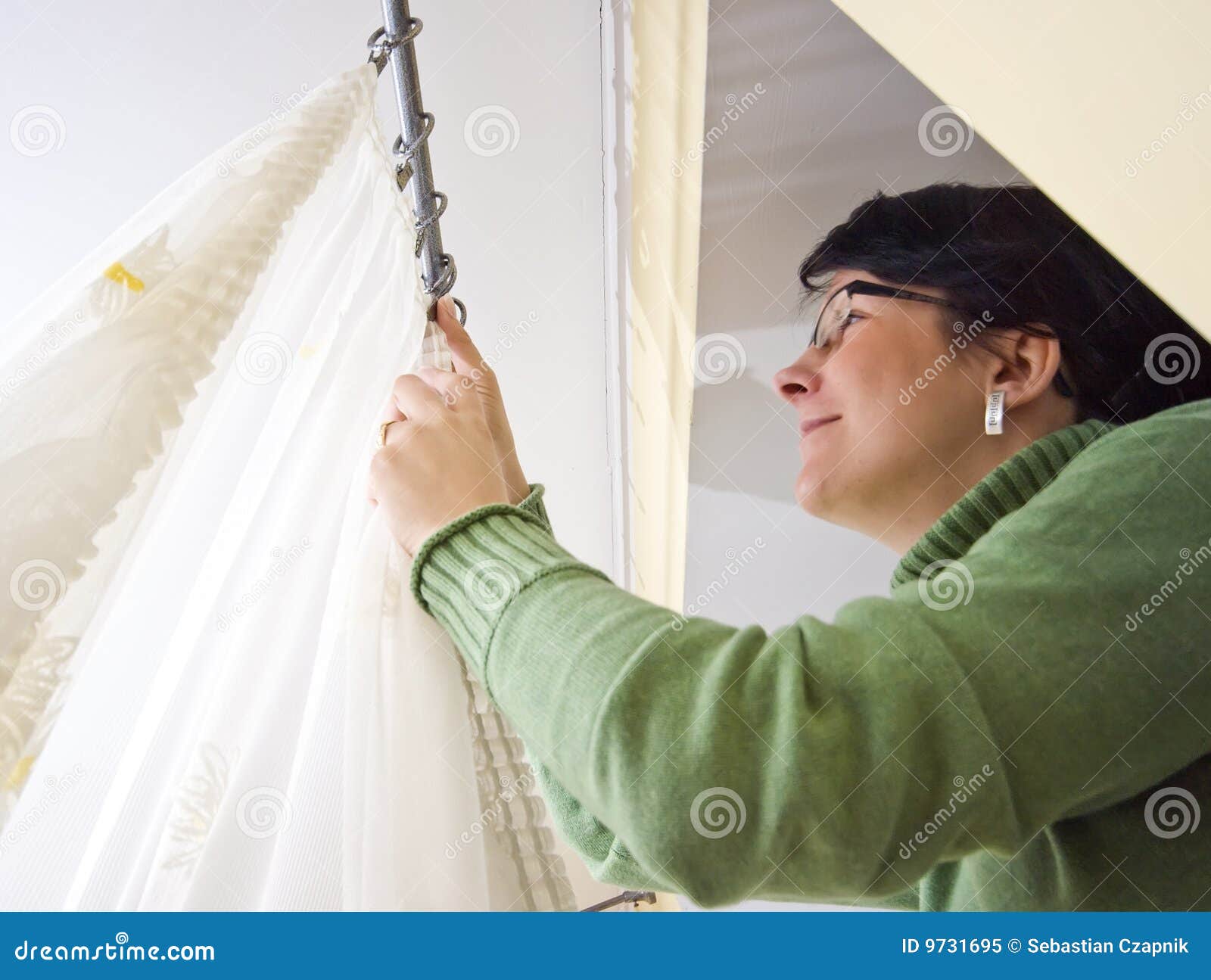 Hanging net curtains stock image. Image of clean, wash - 9731695