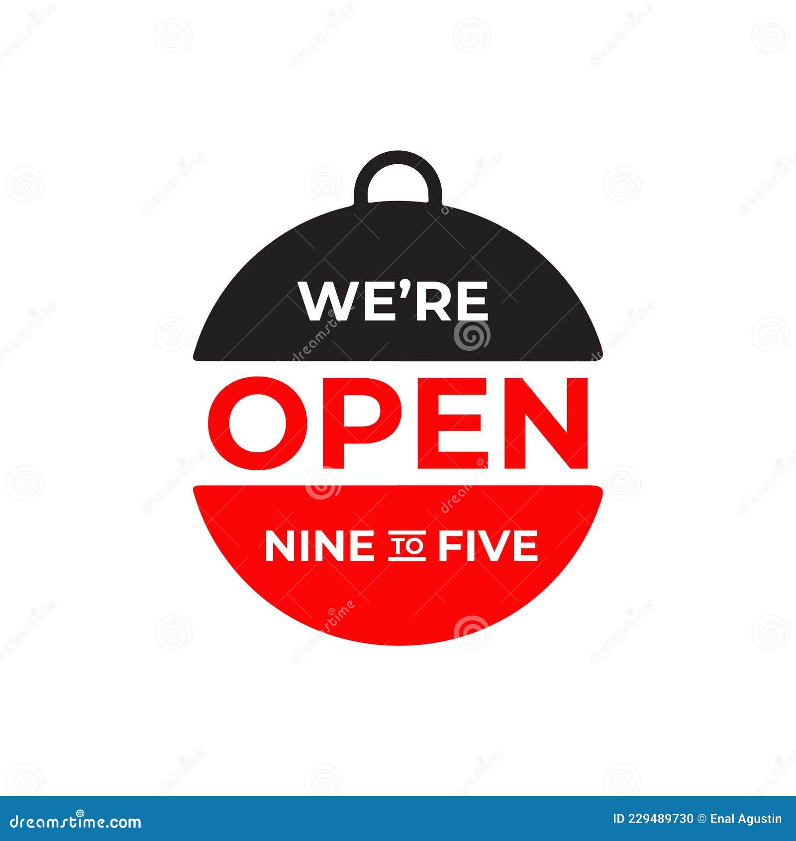 Hanging Open Sign for Front Shop Logo Design Stock Vector