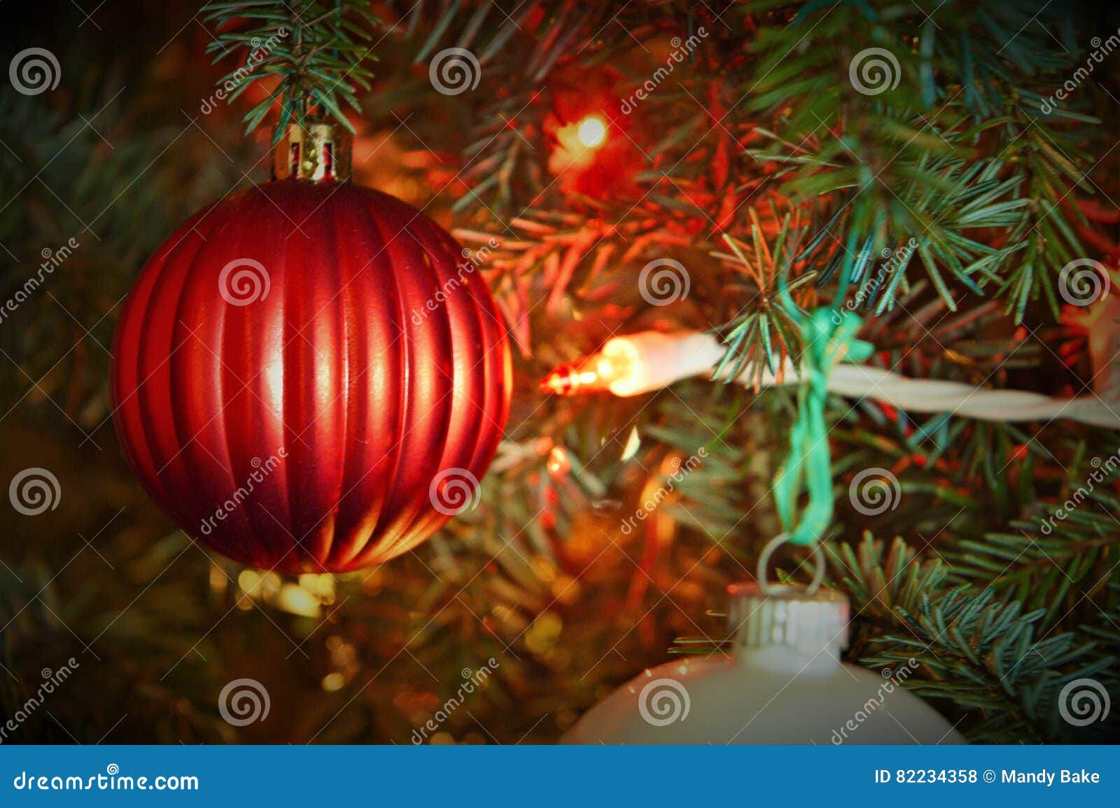 Hanging Ornaments from the Christmas Tree Stock Photo - Image of ...