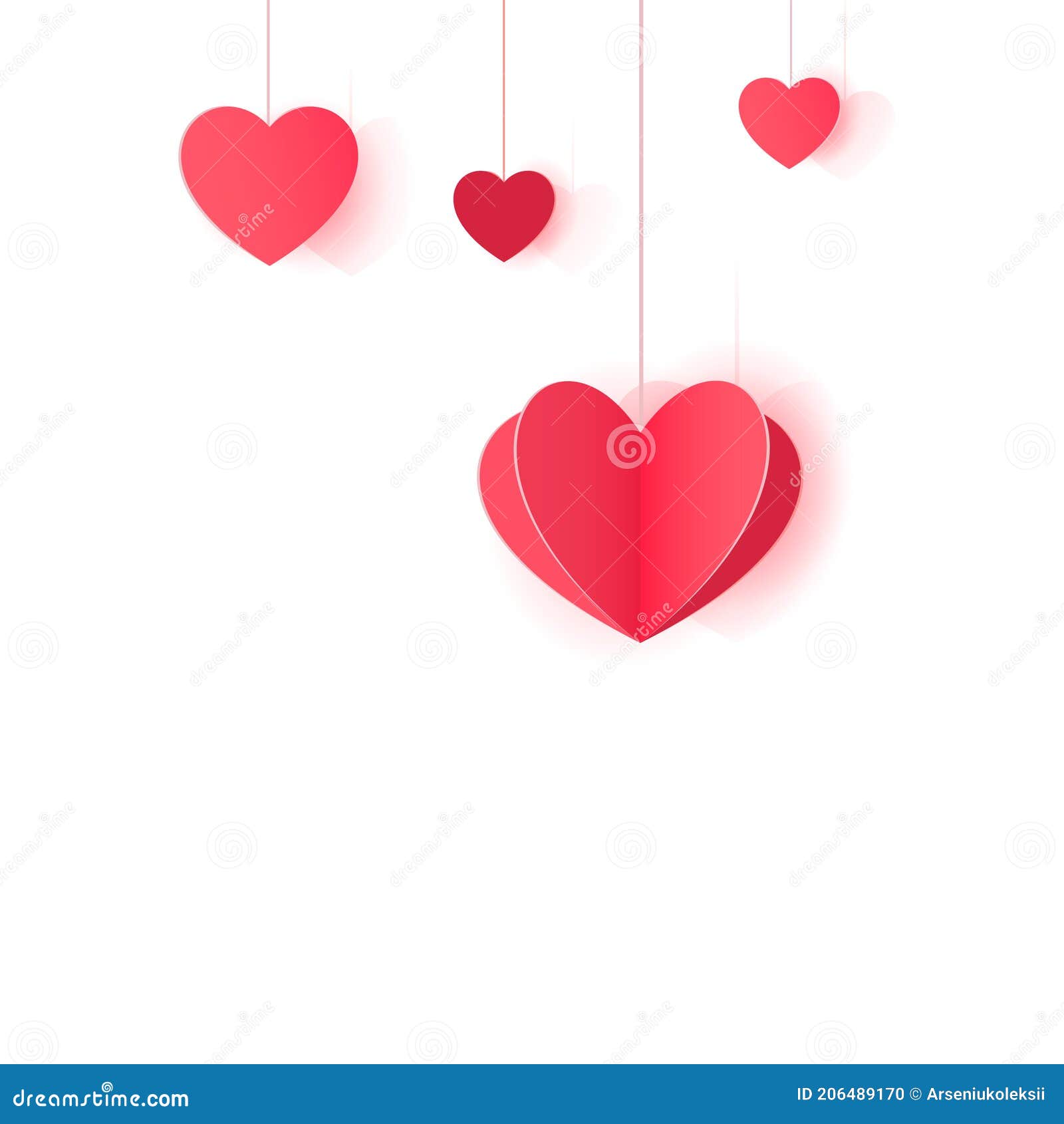 Hanging Paper Hearts Clip Art Stock Vector Illustration of
