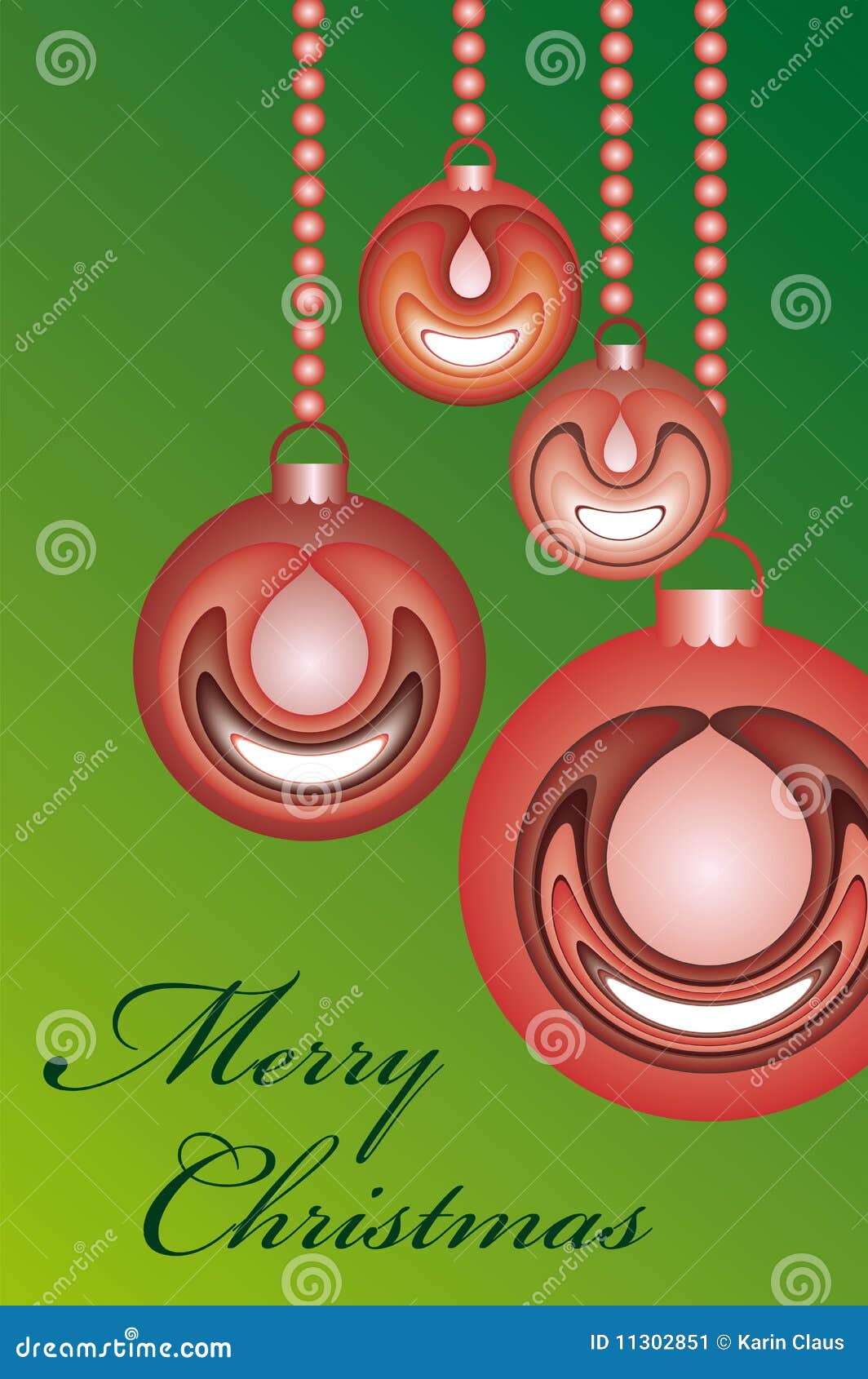 Hanging red xmas balls stock vector. Illustration of celebration 11302851