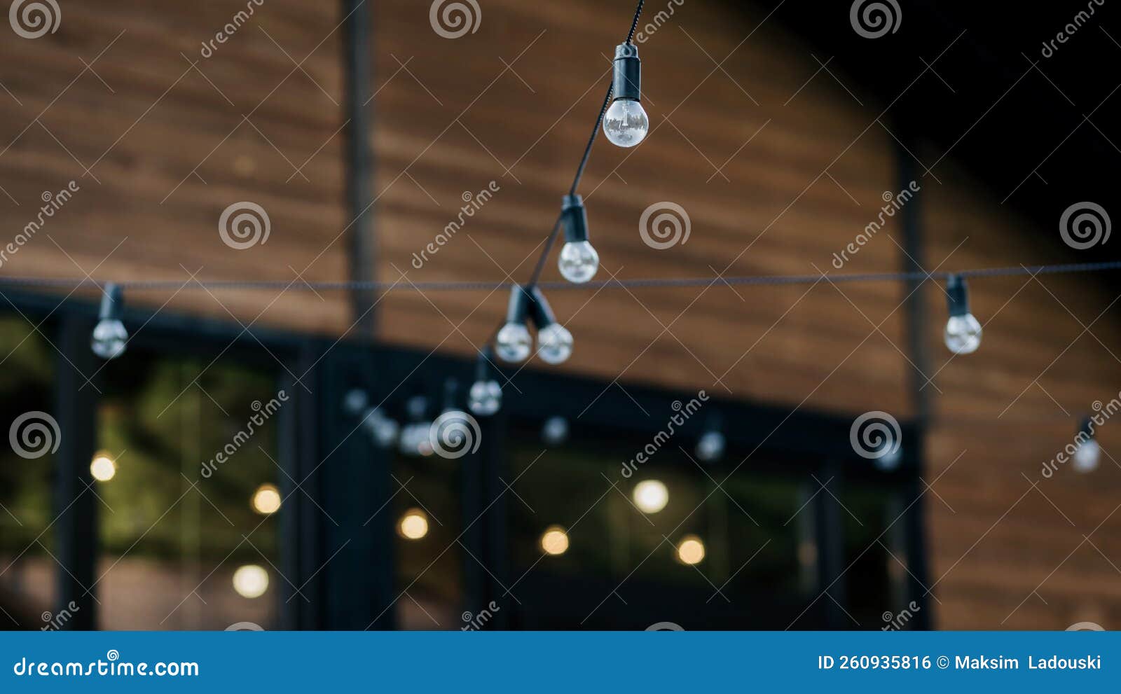 Hanging Retro Lamp of Edison in the Row Stock Photo Image of bright
