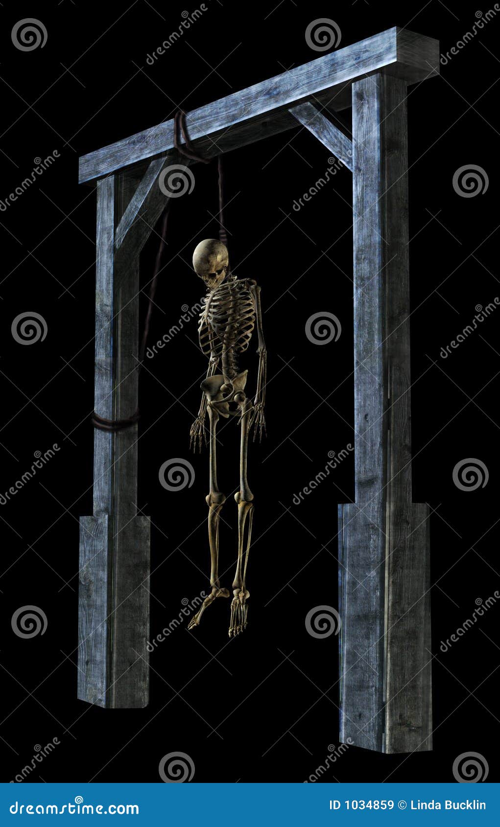 Hanging Skeleton On Black Royalty Free Stock Images - Image: 1034859