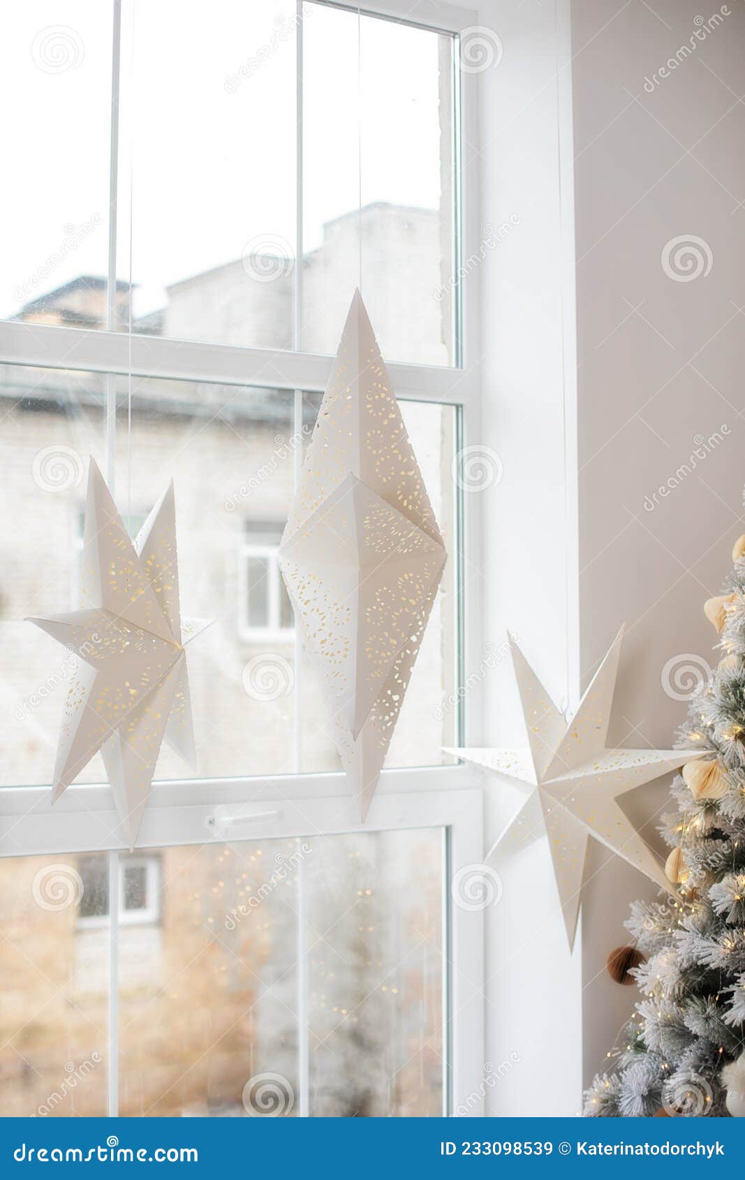Star Light Xmas Tree Ornament Christmas Decro Hanging Star Stars Lantern 