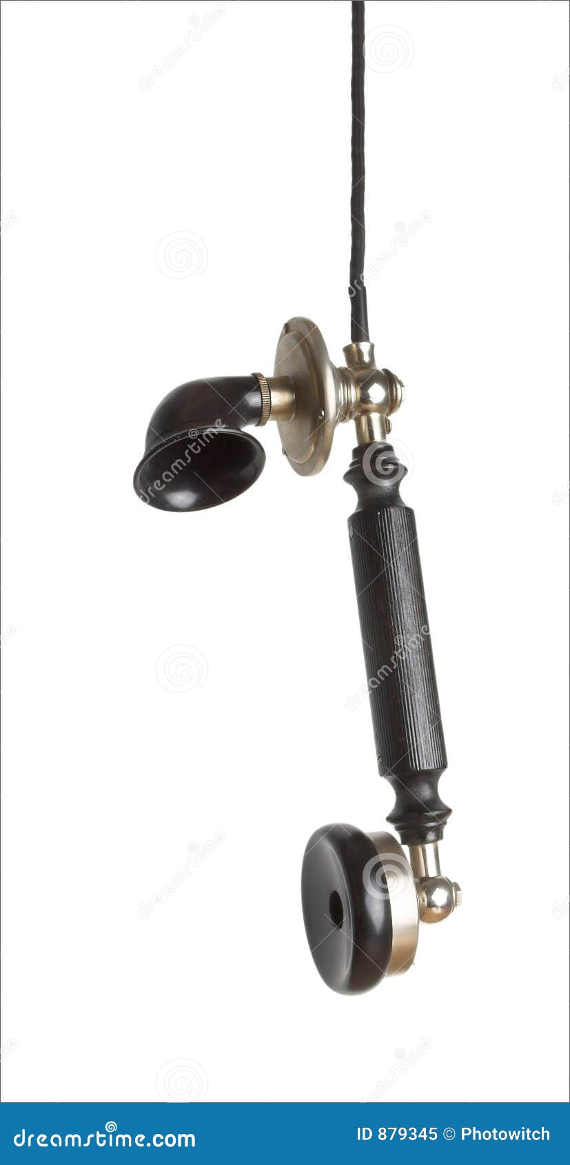 Old Hanging Telephone In Pantone Turquoise RoyaltyFree Stock