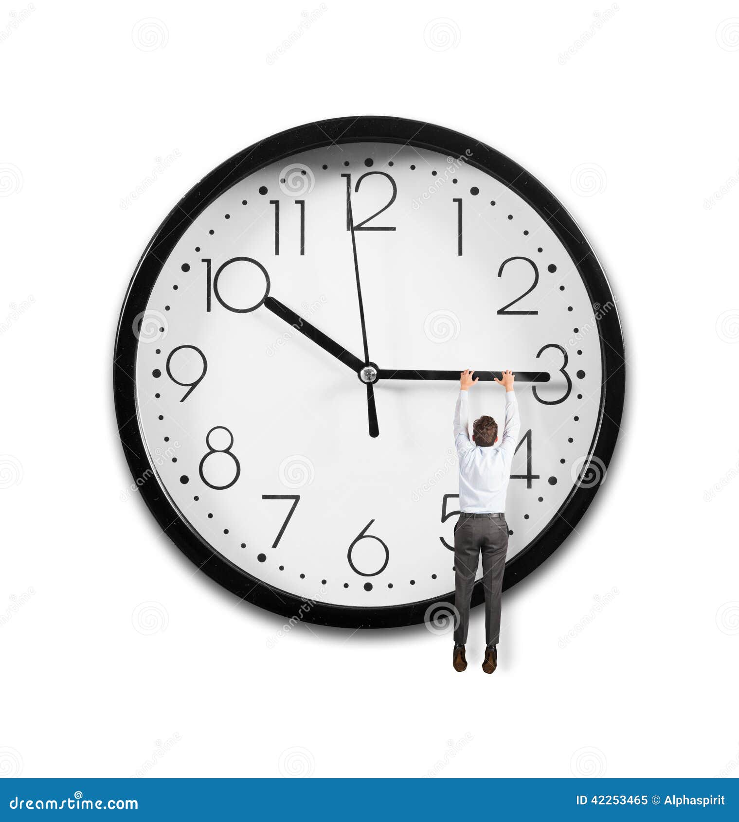 Hanging from the time stock image. Image of manager, fast 42253465