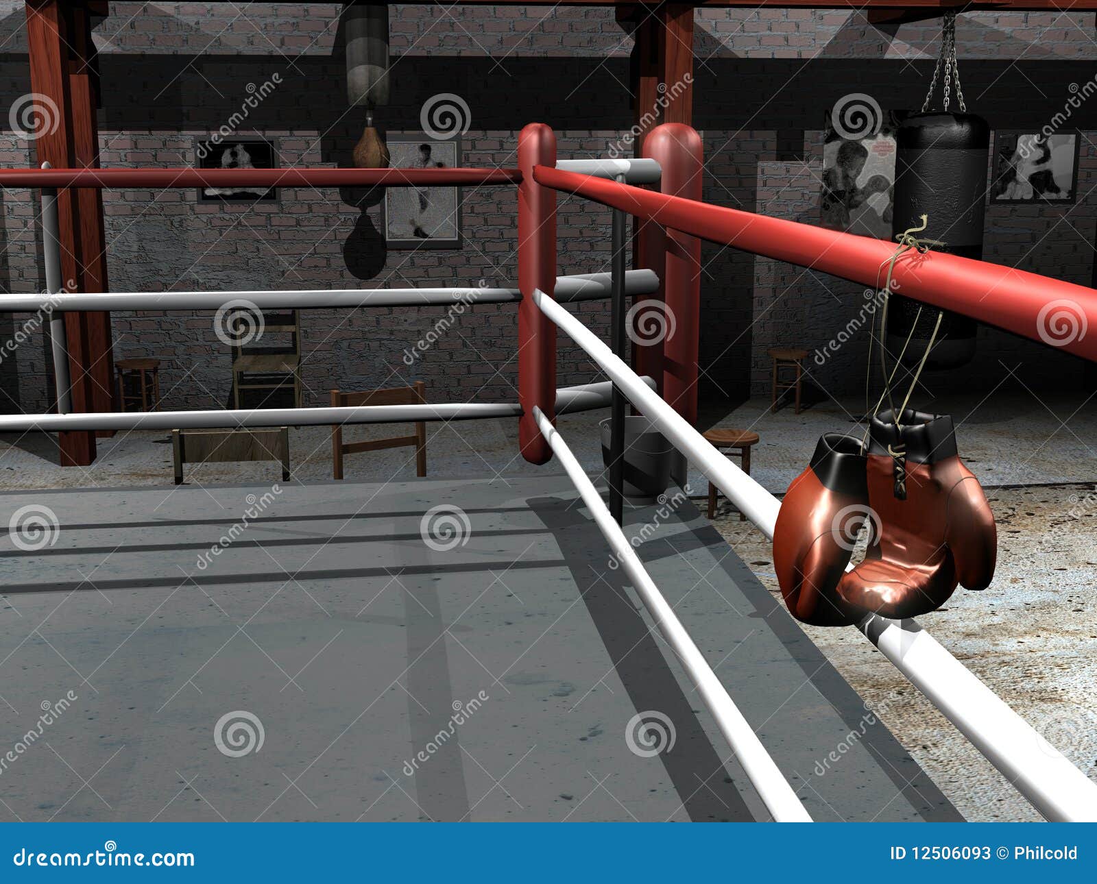 Hanging up boxing gloves stock illustration. Illustration of combat