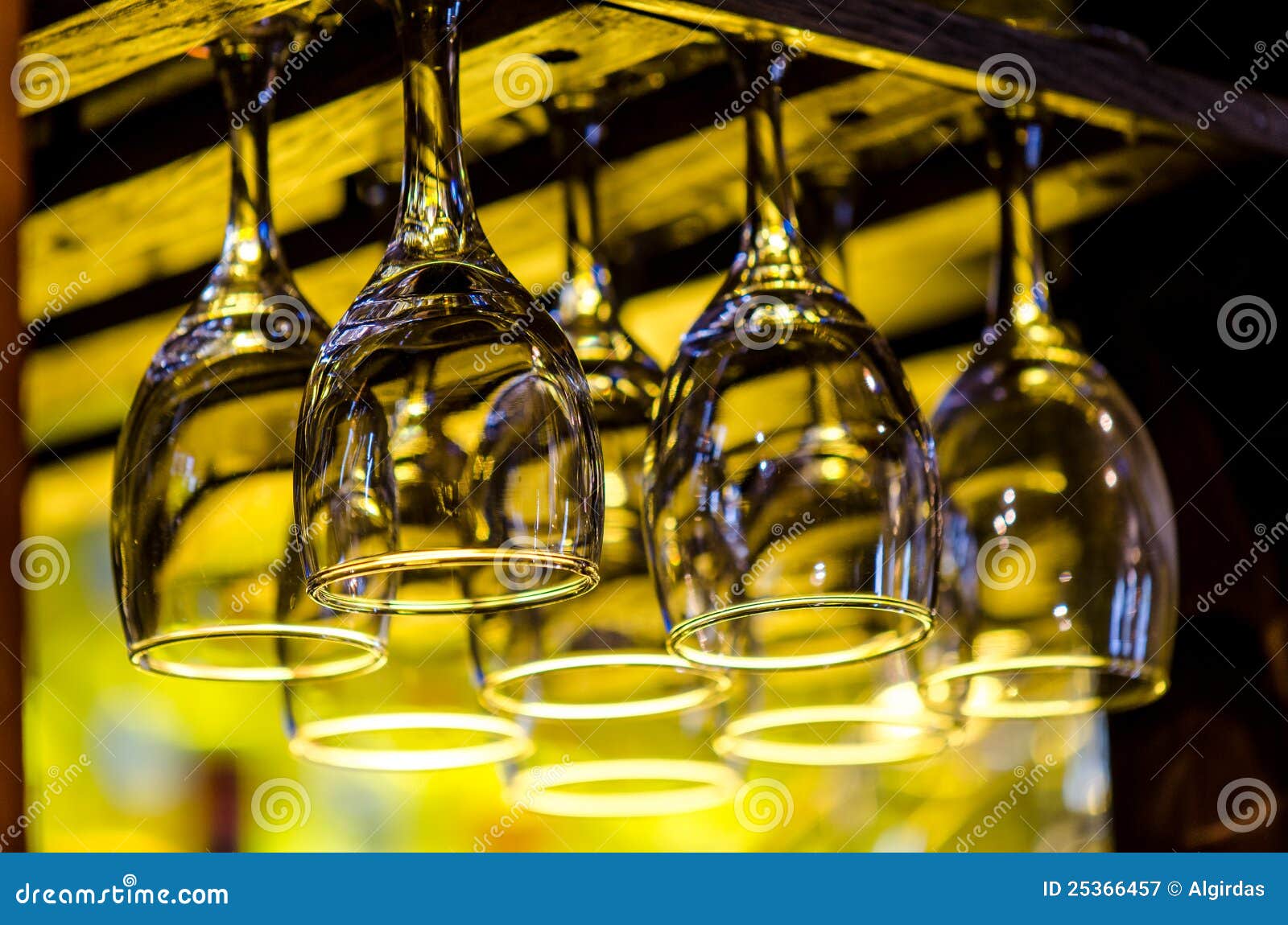Hanging Wine Glasses stock image. Image of barware, gobletsrack 25366457