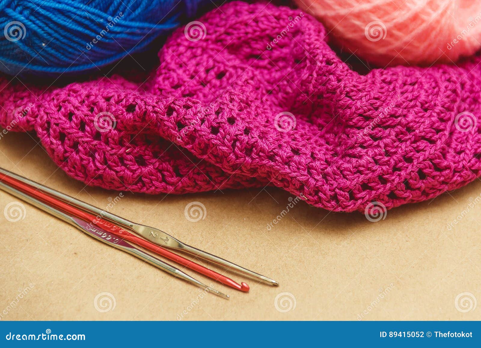 Hanks of Bright Yarn for Knitting on a Bright Background Stock Photo ...
