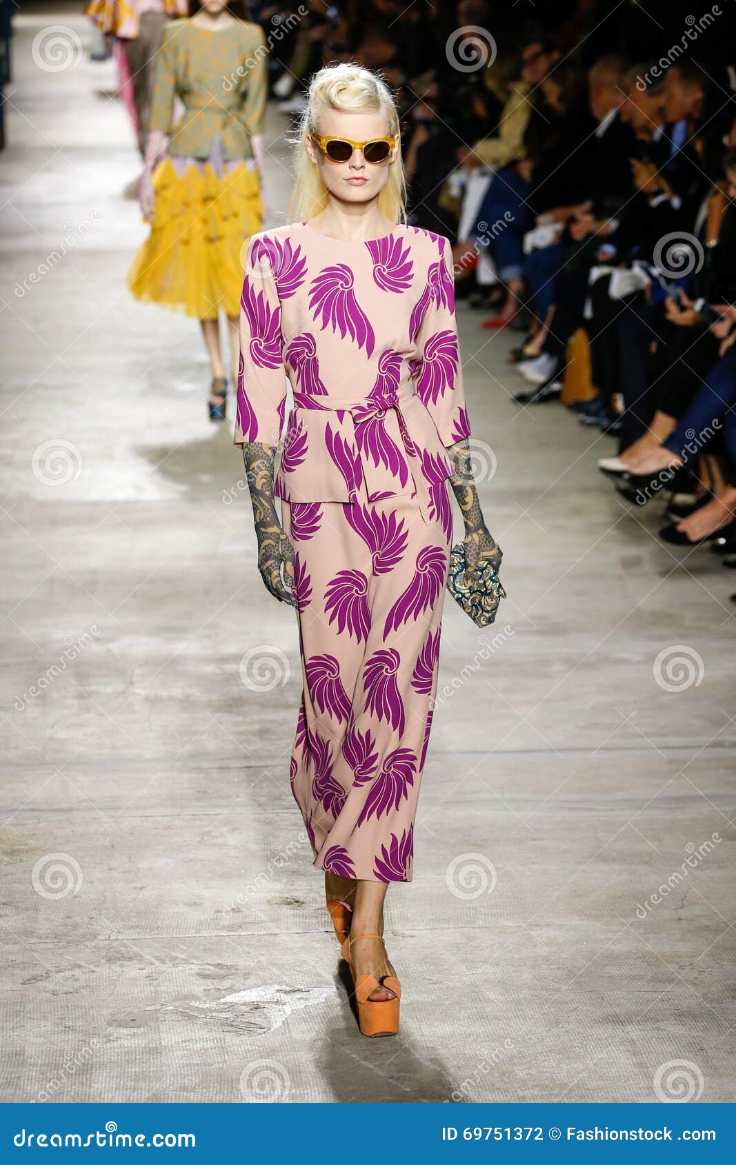 PARIS, FRANCE - SEPTEMBER 30: Hanne Gaby Odiele walks the runway during the Dries Van Noten show as part of the Paris Fashion Week Womenswear Spring/Summer 2016 on September 30, 2015 in Paris, France.