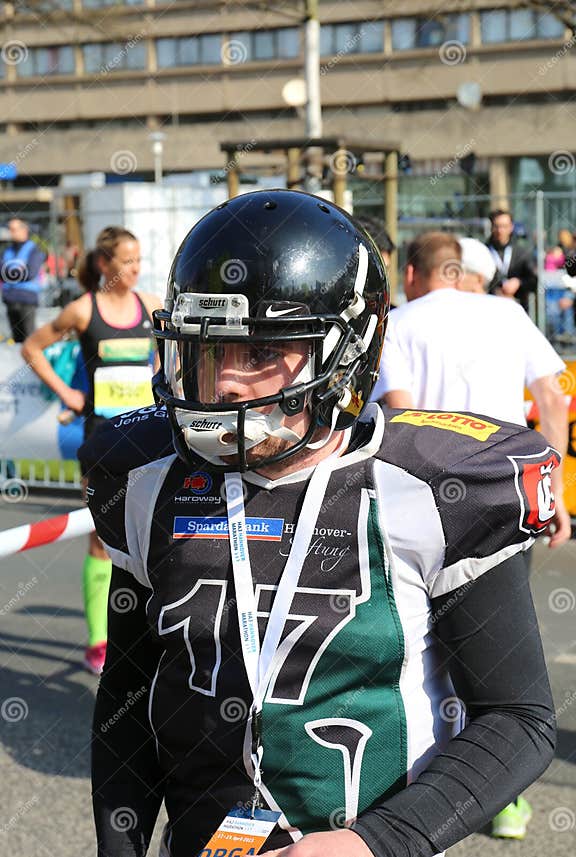 Hannover Spartans American Football Team Player Posing at Hannover