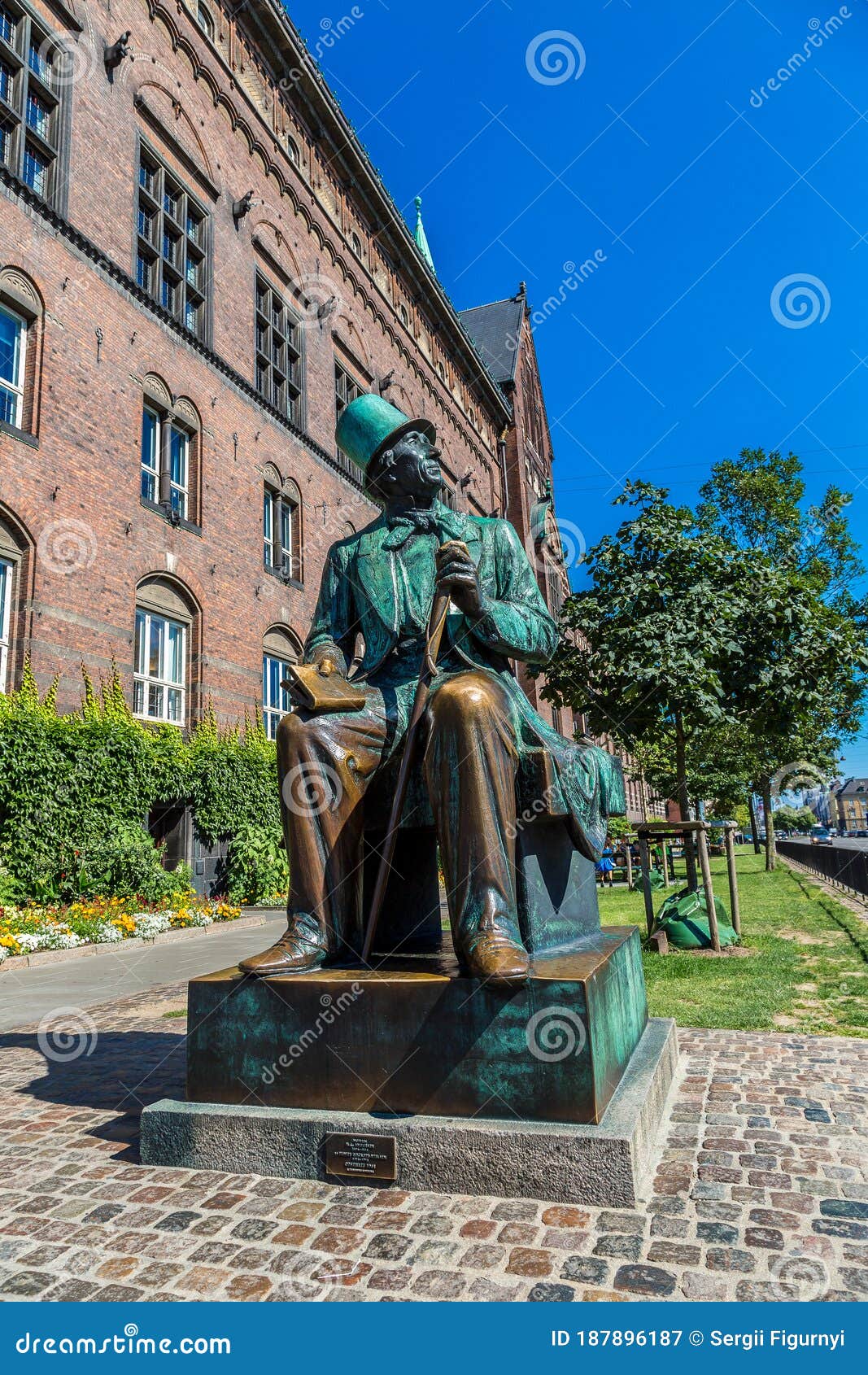 Hans Christian Andersen Statue in Copenhagen, Denmark Stock Image ...