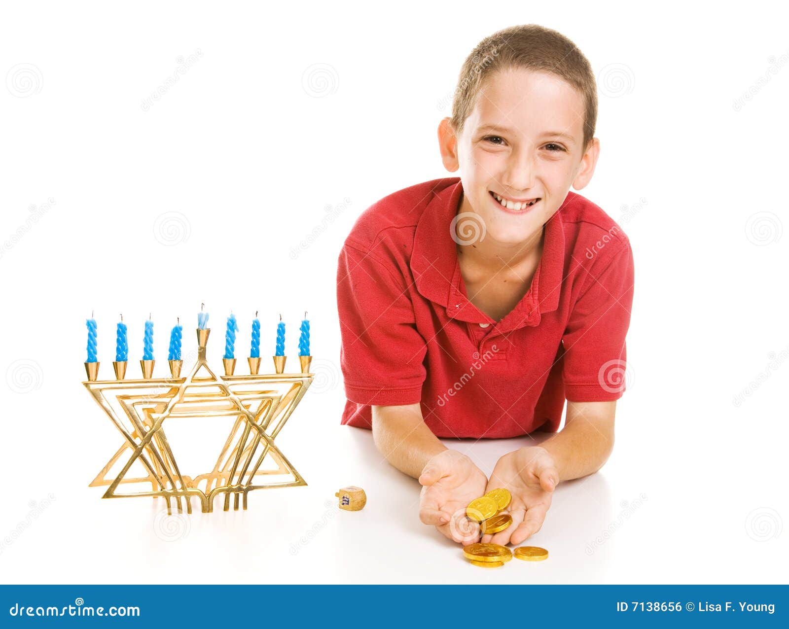 hanukkah boy holding gelt