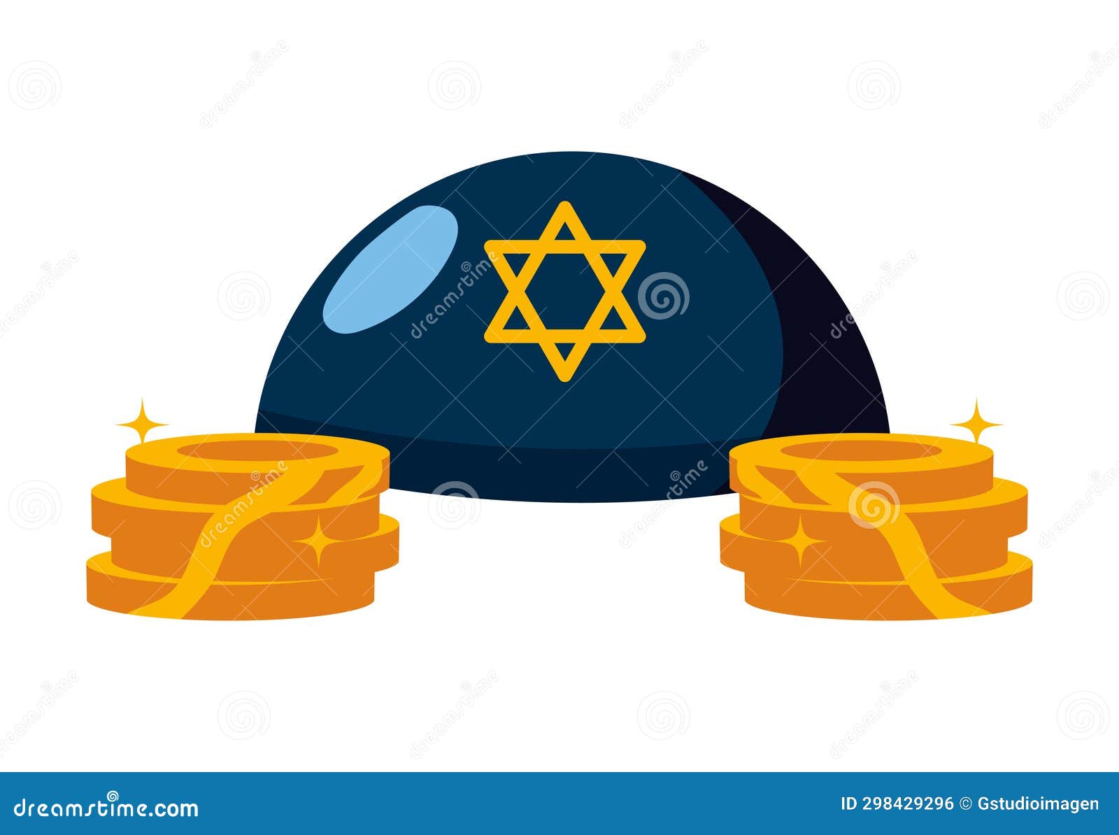 hanukkah kippa and coins