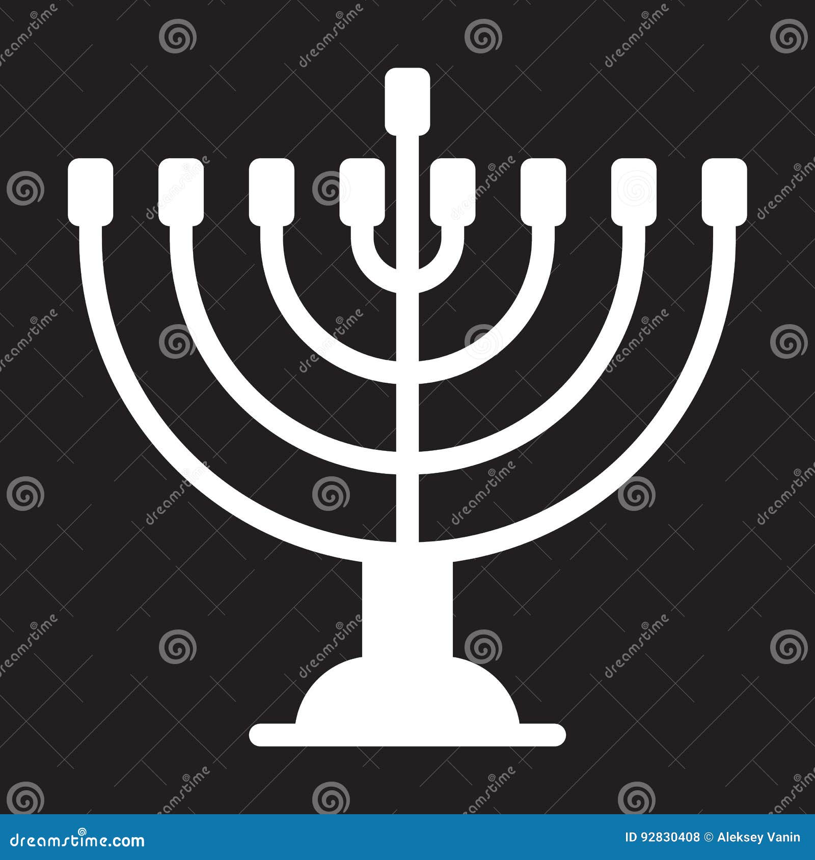 Hanukkah Menorah Icon, Vector Illustration. Stock Vector Illustration