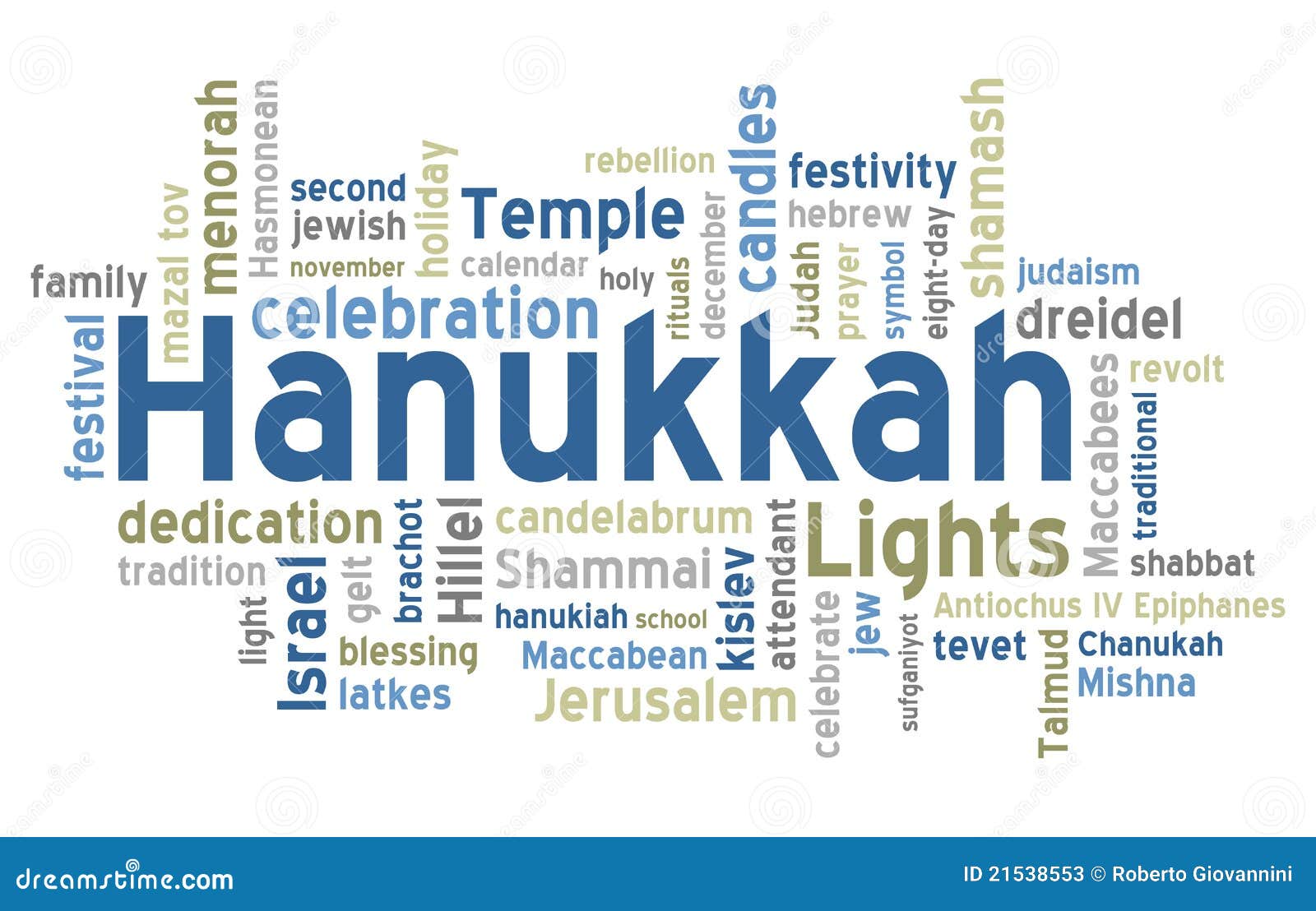 Hanukkah Word Cloud Stock Photos - Image: 21538553
