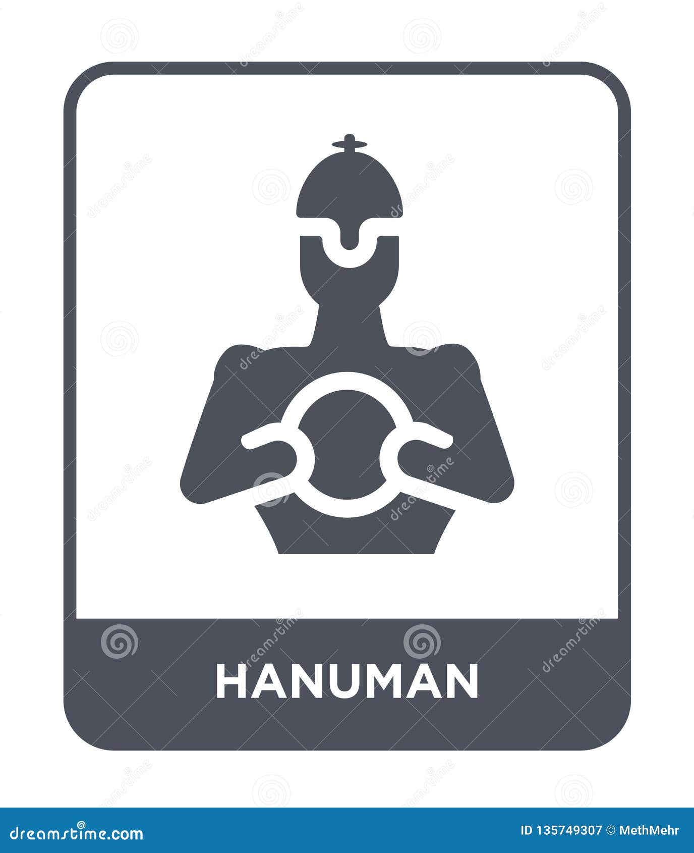 Hanuman Icon in Trendy Design Style. Hanuman Icon Isolated on White  Background Stock Vector - Illustration of india, asian: 135749307