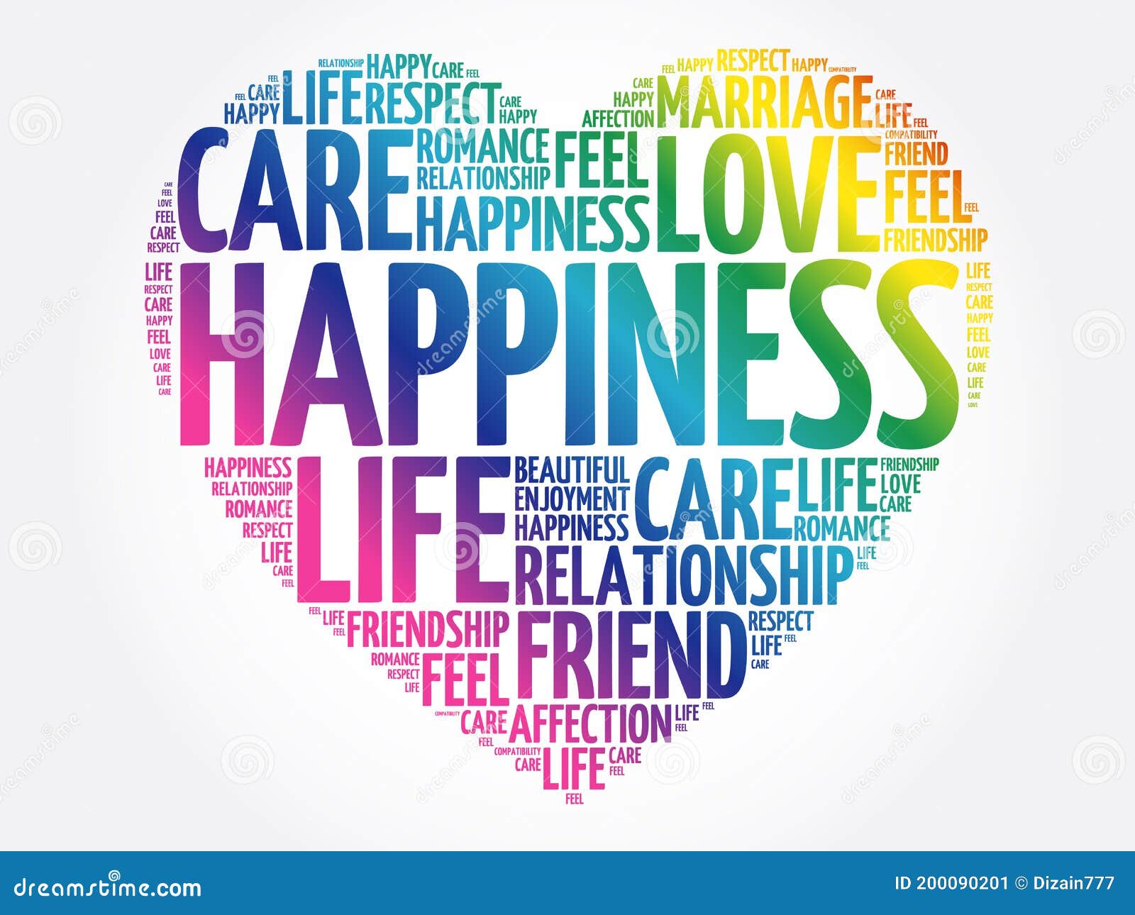Happiness Word Cloud Collage Stock Illustration Illustration of icon