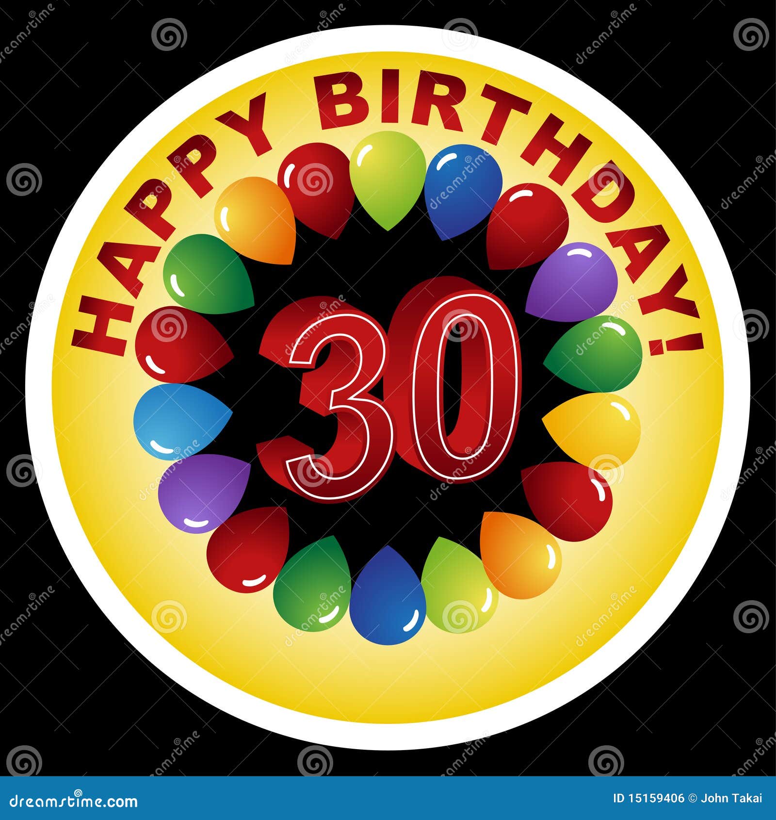 Happy 30th Birthday, Happy Birthday 30 Years, Golden Icon With D Vector