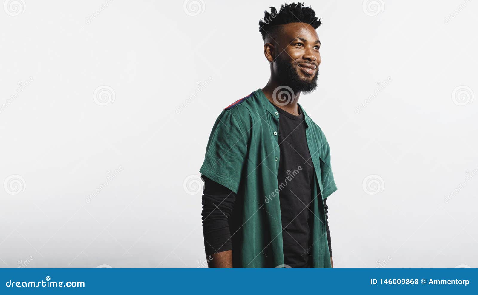 Happy African Man with a Creative Hair Style Stock Photo - Image of  african, positive: 146009868