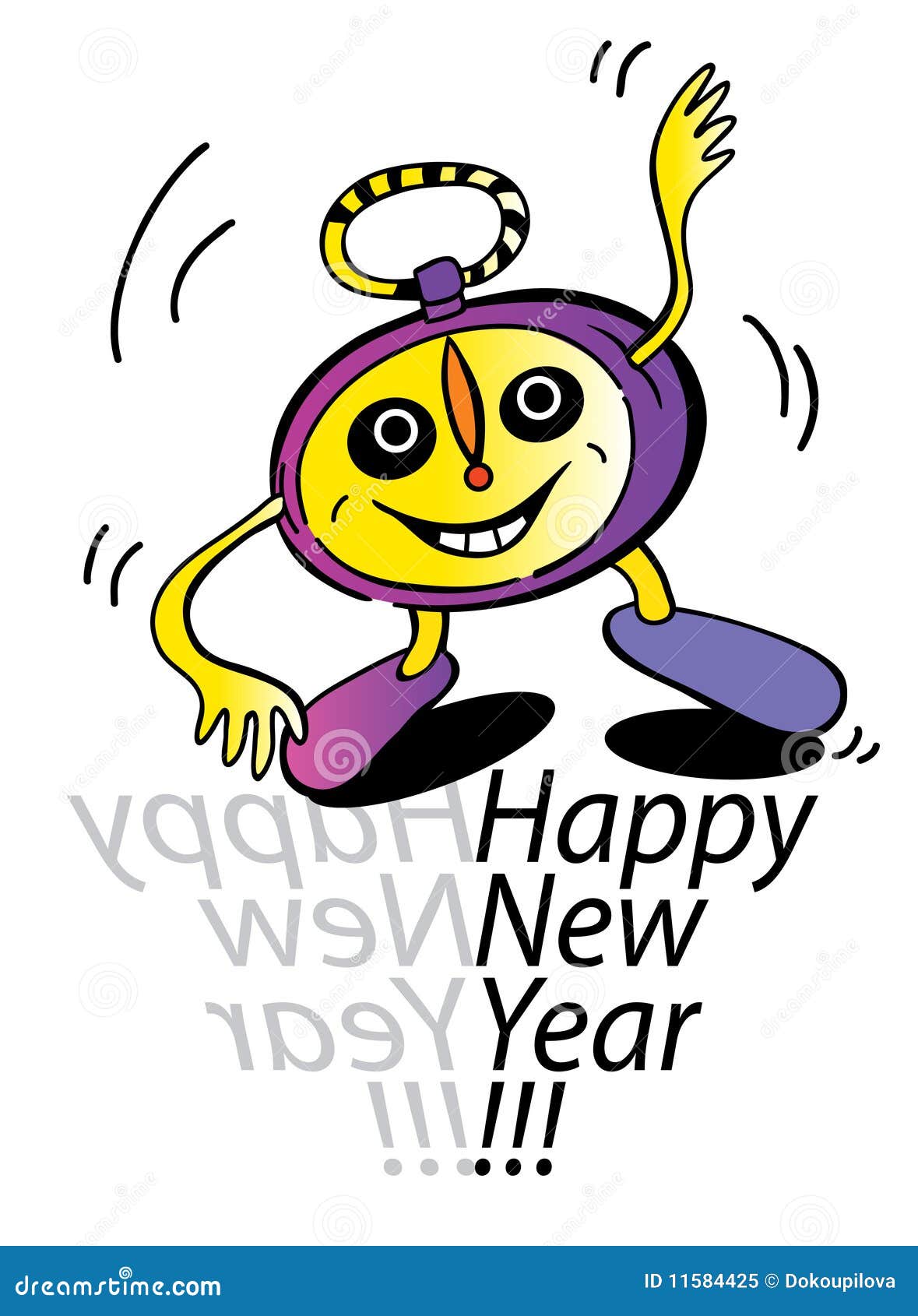 Happy_alarm_clock stock vector. Illustration of smile 11584425