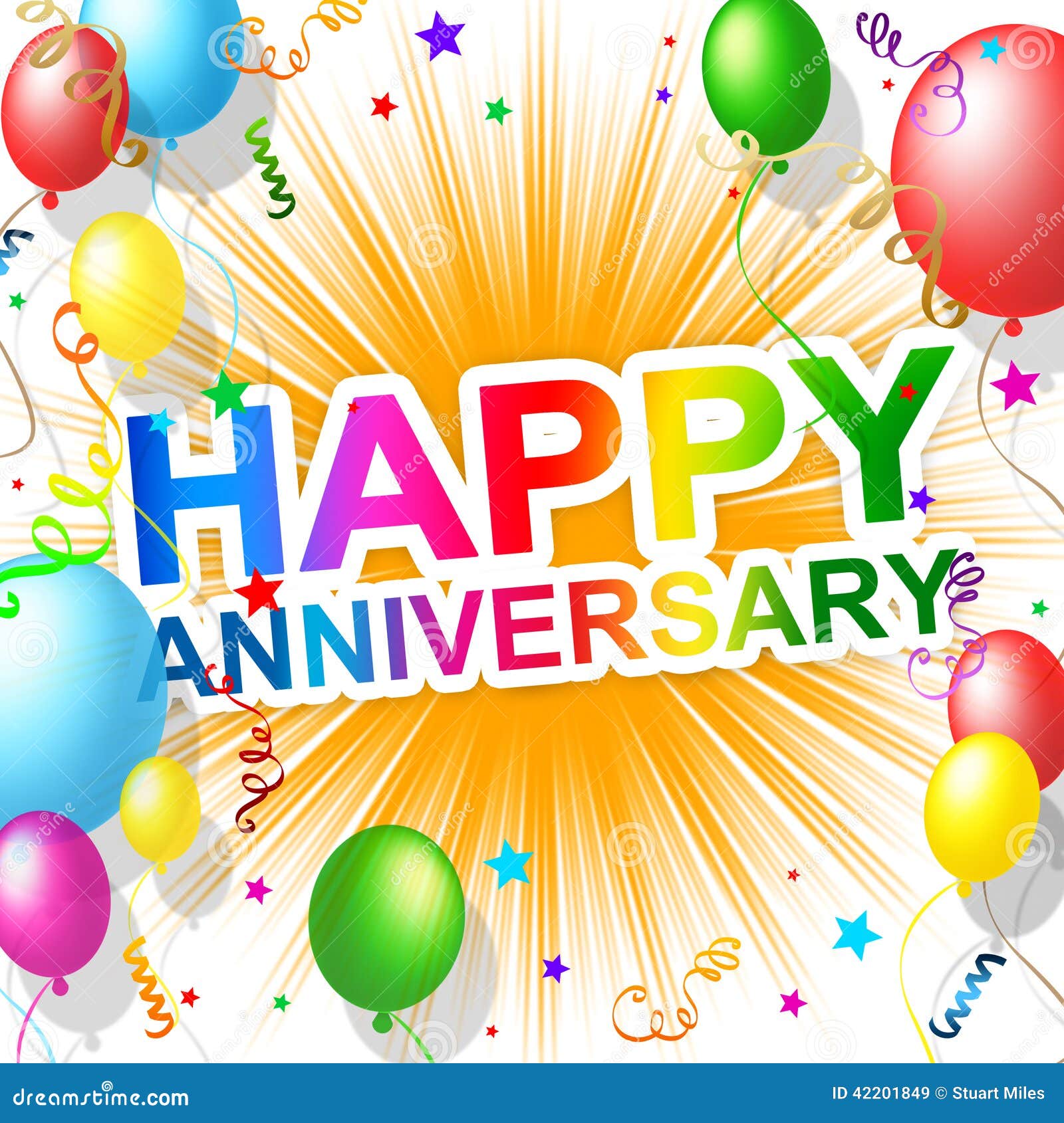 Happy Anniversary Gifts Means Greeting Congratulating And Party Stock  Photo, Picture and Royalty Free Image. Image 70552519.