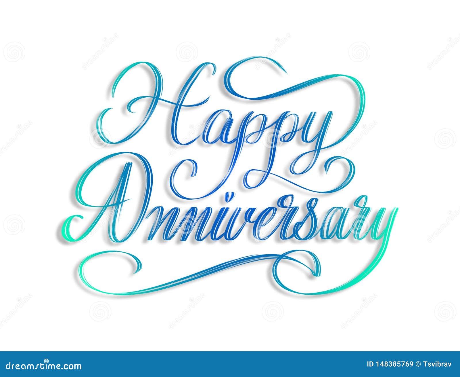 Happy Anniversary - Script Hand Lettering. Stock Illustration