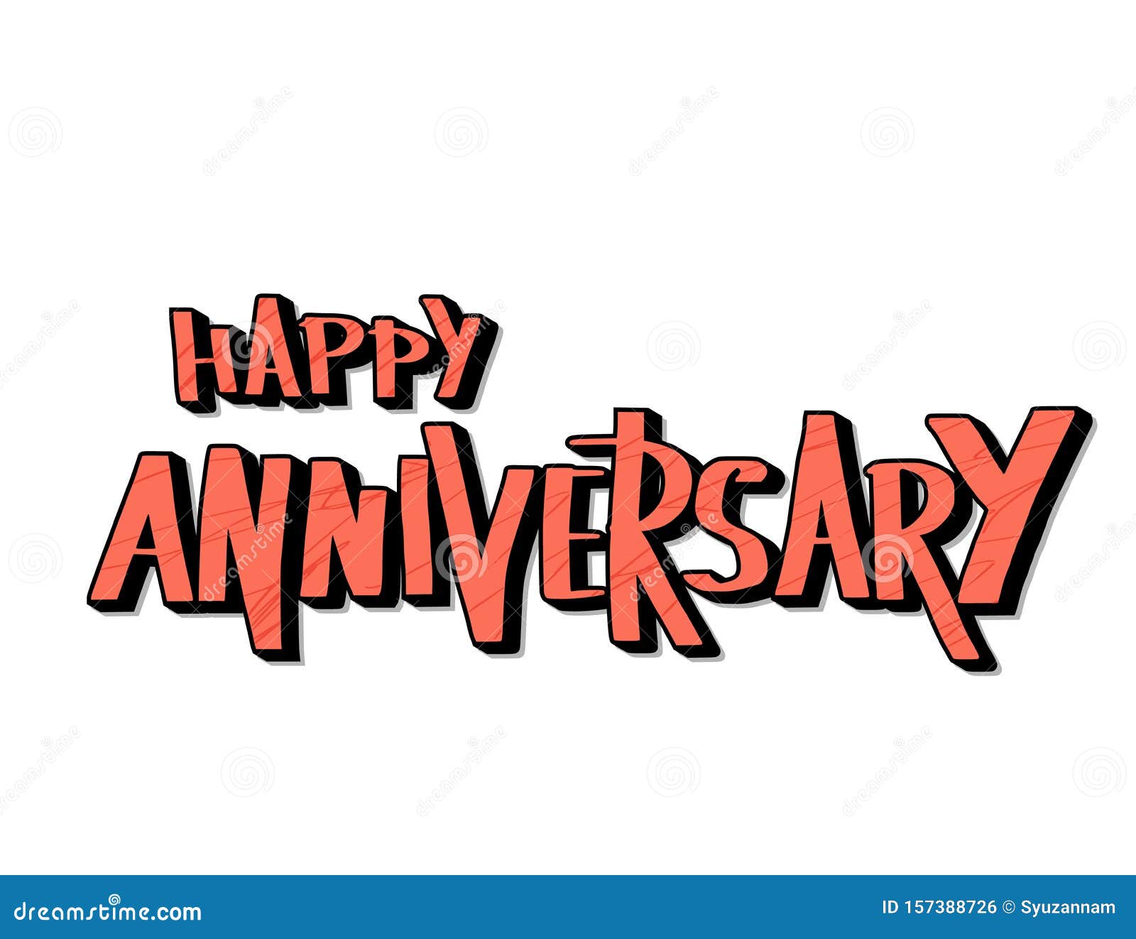 Happy Anniversary Text. Vector Word with Decor Stock Vector With Anniversary Card Template Word