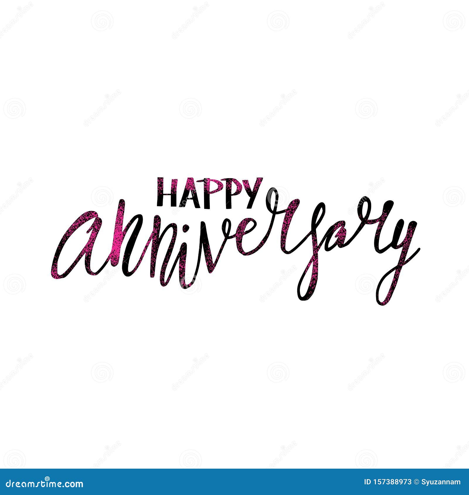 Happy Anniversary Text. Vector Word with Decor Stock Vector With Anniversary Card Template Word