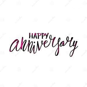 Happy Anniversary Text Vector Word With Decor Stock Vector 