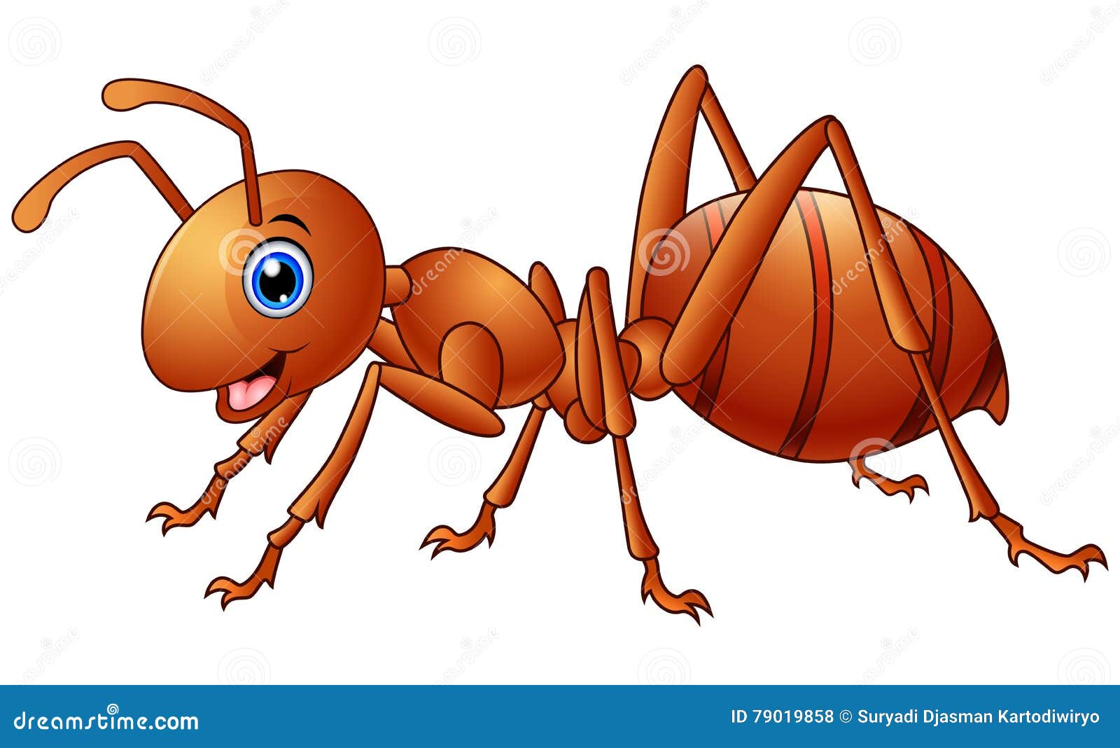 Happy ant cartoon stock vector. Illustration of graphic - 79019858