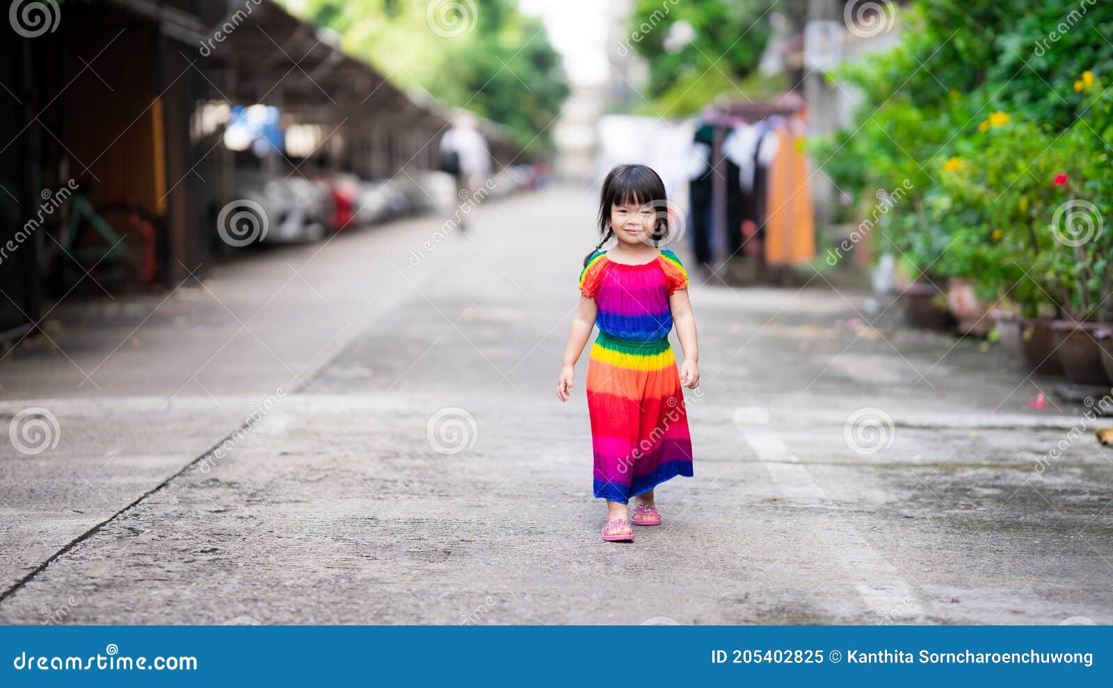 Young girl walking in leggings on Craiyon