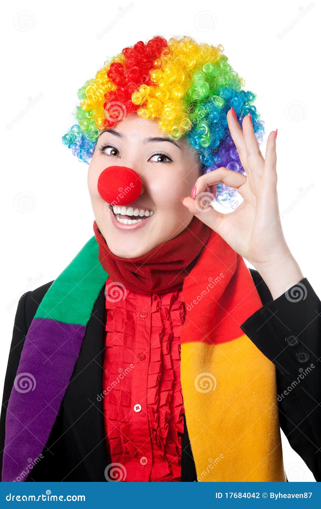Happy Asian clown stock photo. Image of portrait, gesturing 17684042