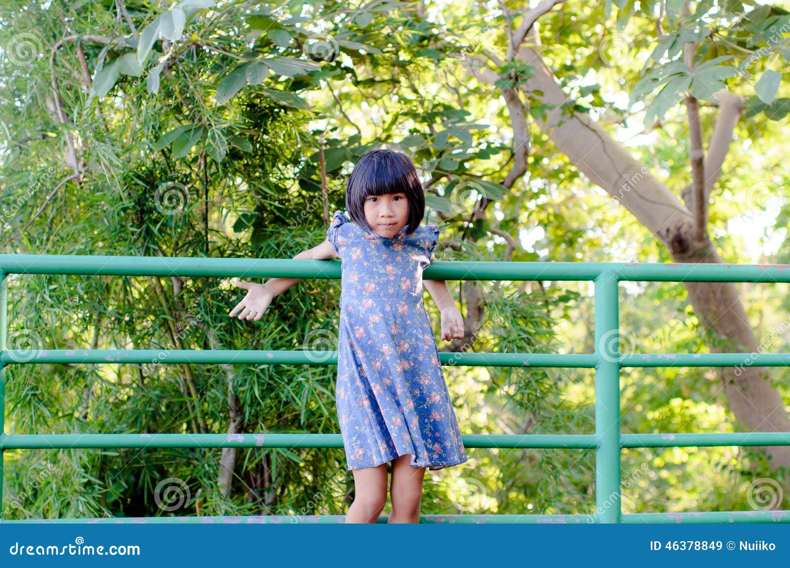 Happy Asiangirl Relaxing In The Park Outdoor Stock Im