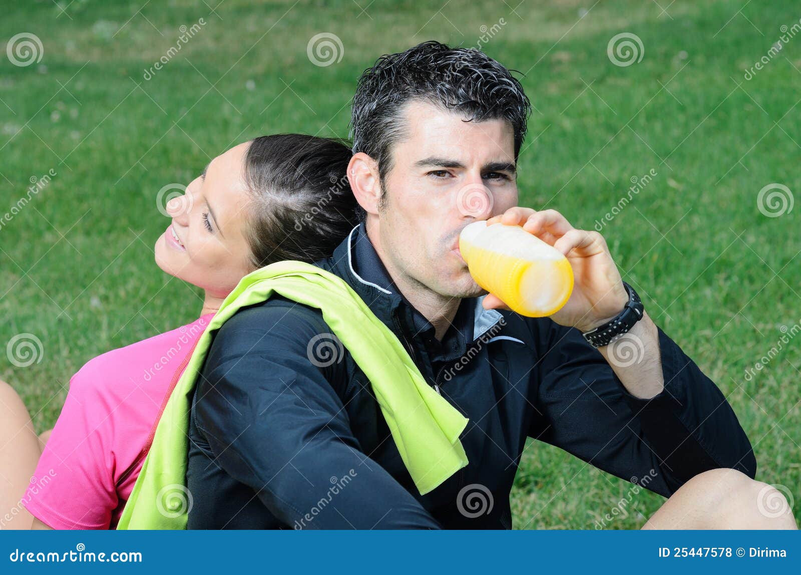 Happy Athletes Drink stock photo. Image of love, bottle 25447578