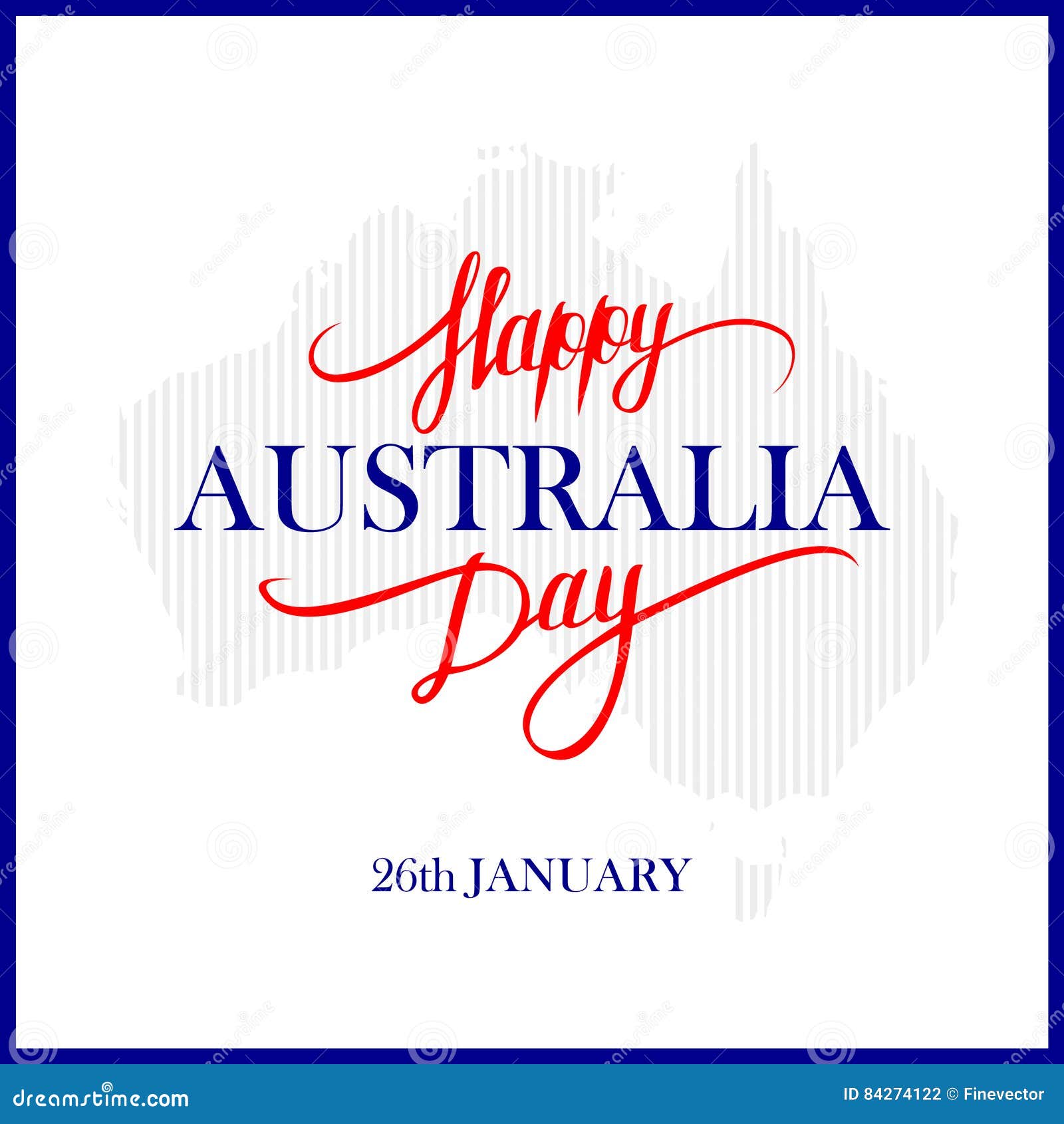 bund Forsendelse Næste Happy Australia Day Calligraphic Lettering Design Card Template. Creative  Typography for Holiday Greetings. Stock Vector - Illustration of  calligraphic, january: 84274122